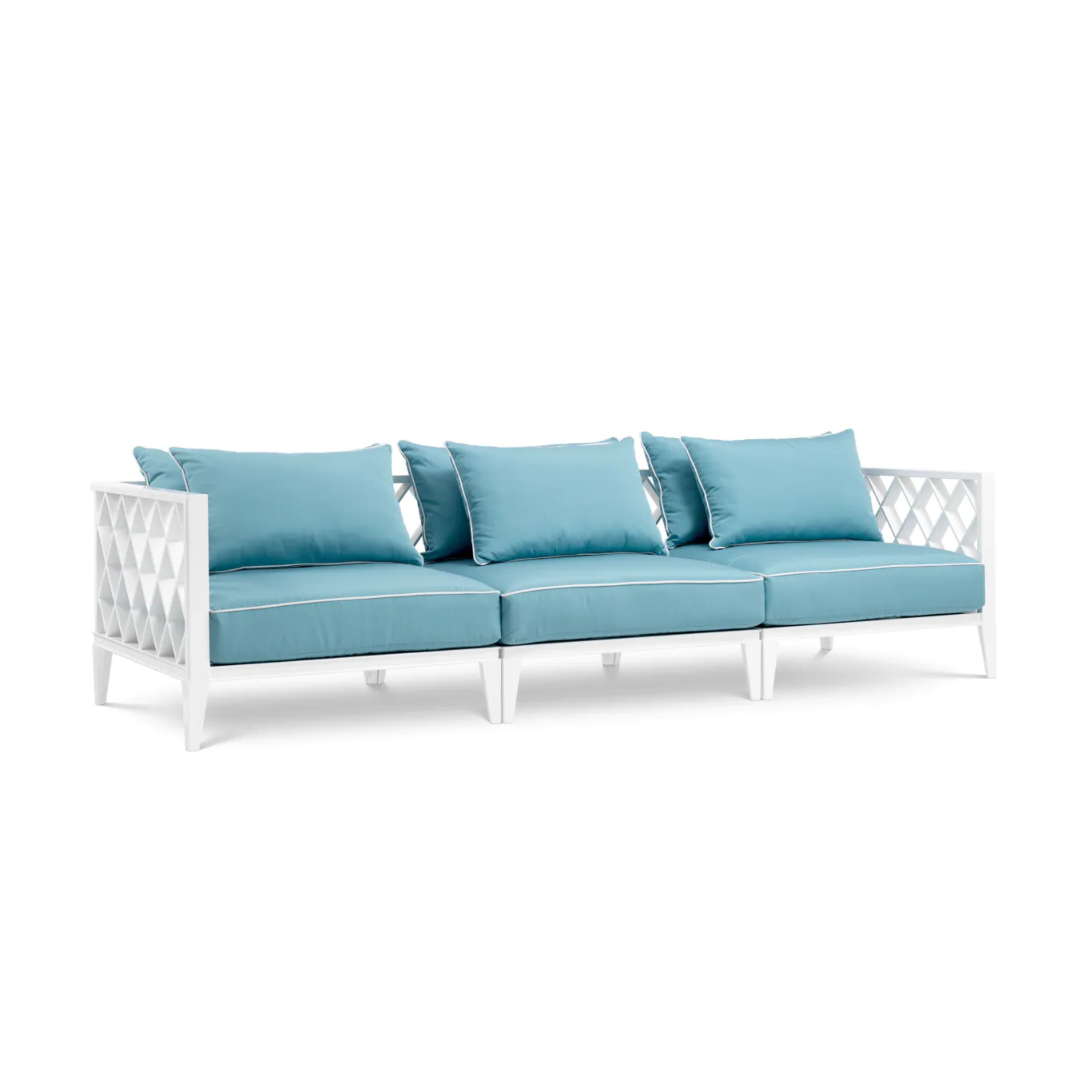 Sofa 3-sitzige Außen OCEAN CLUB weiß mit blau