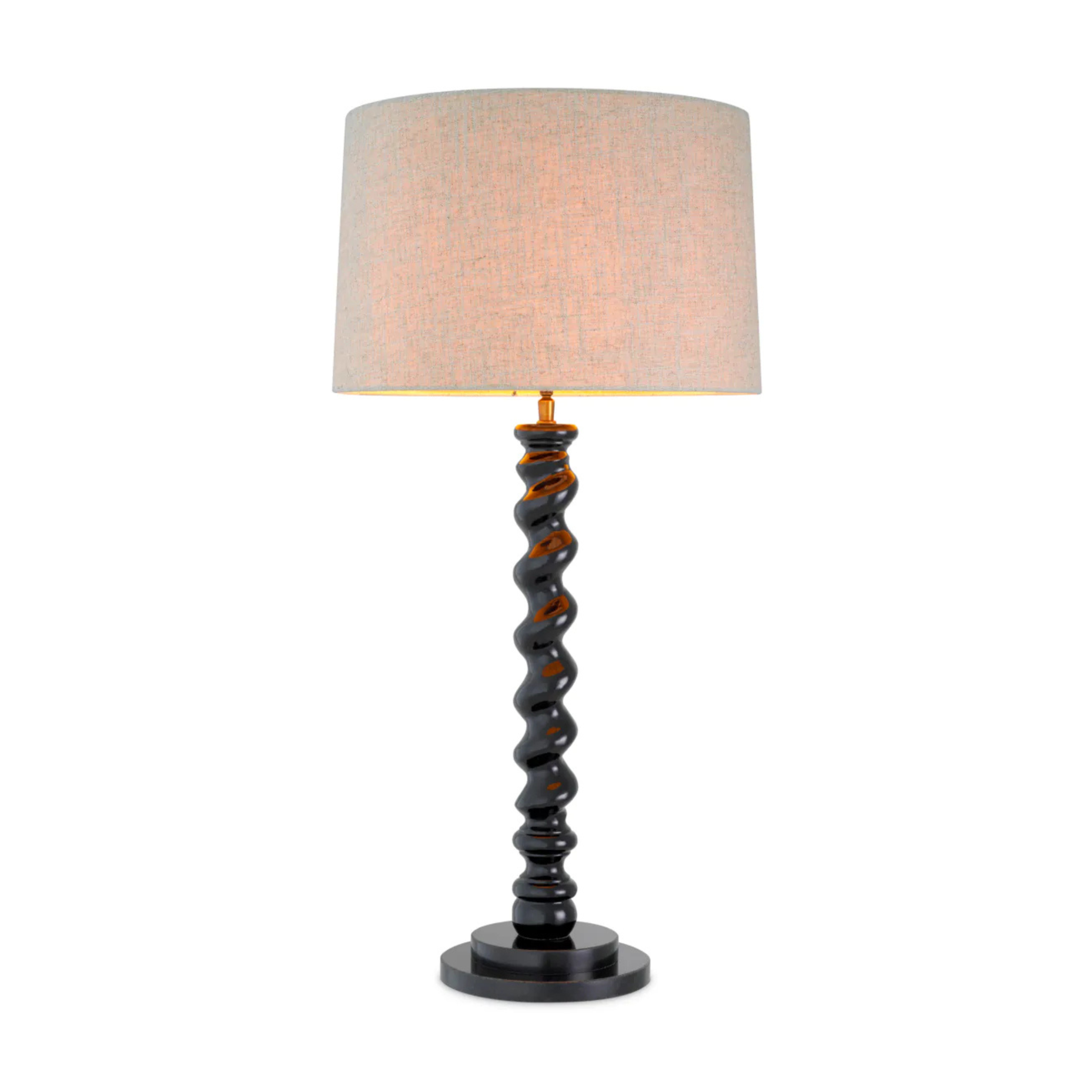 Tischlampe MASSIMO gebrochenes Weiß mit schwarzem Sockel