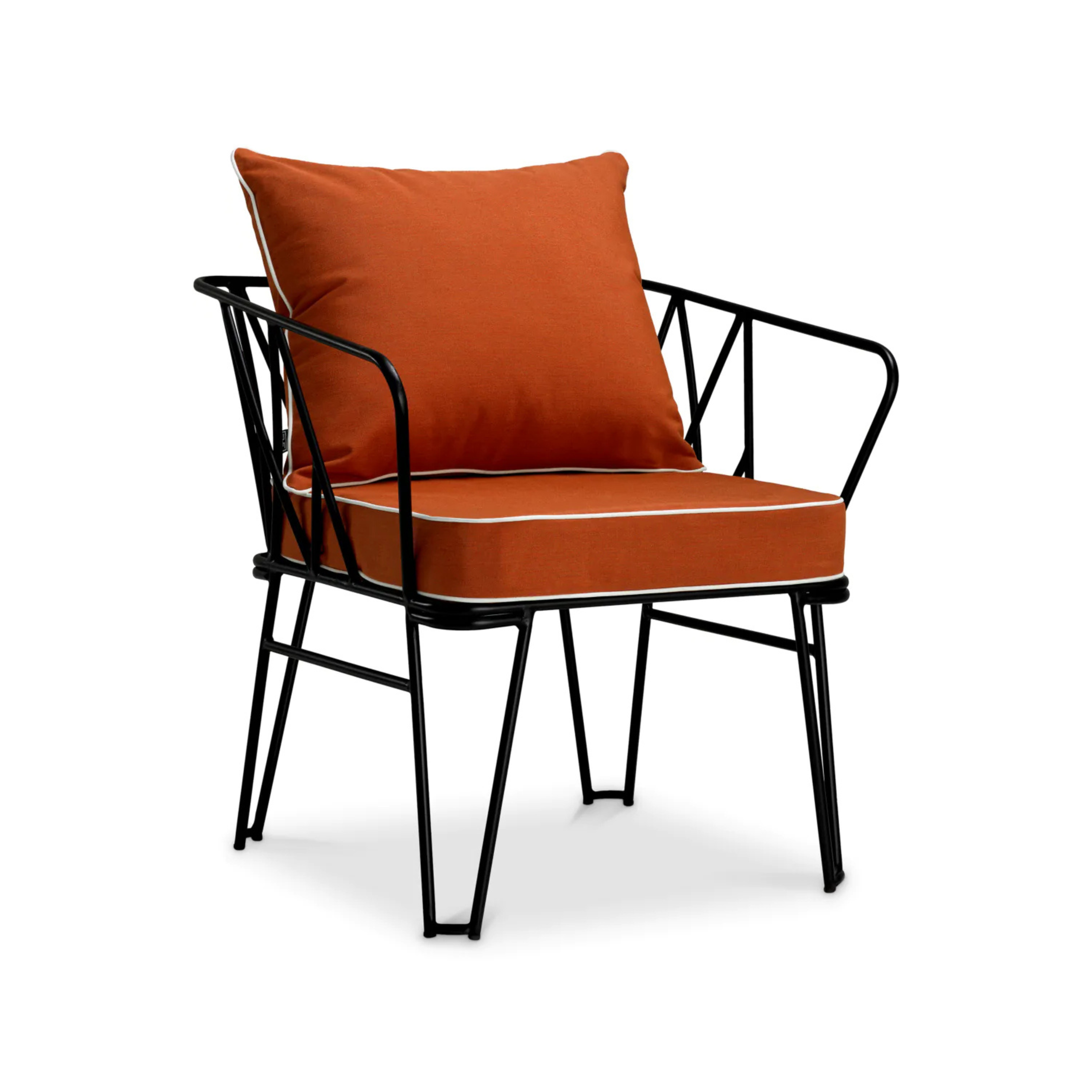 Außenstuhl CLIFTON orange mit schwarzem Gestell