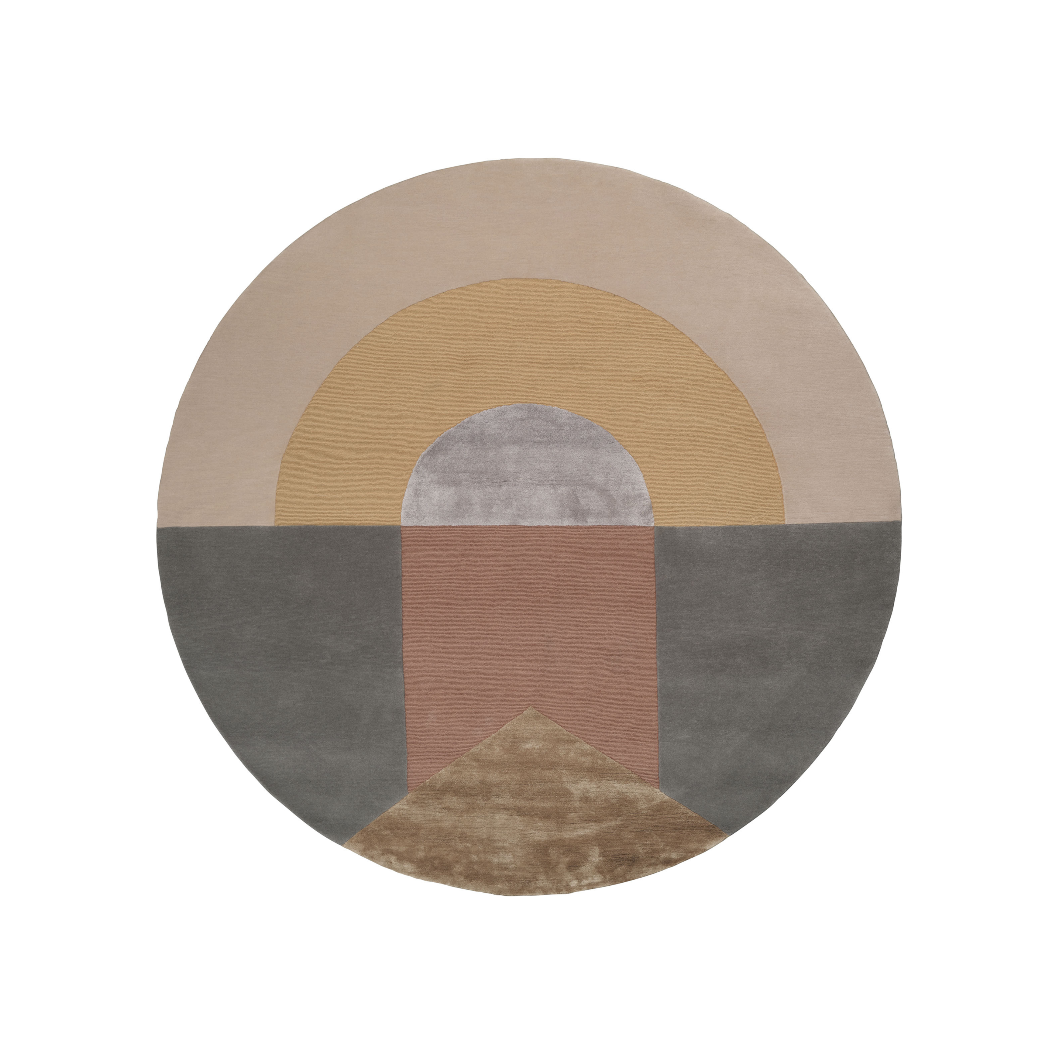 Rundteppich SERAPHIC SUN gelb mit grün