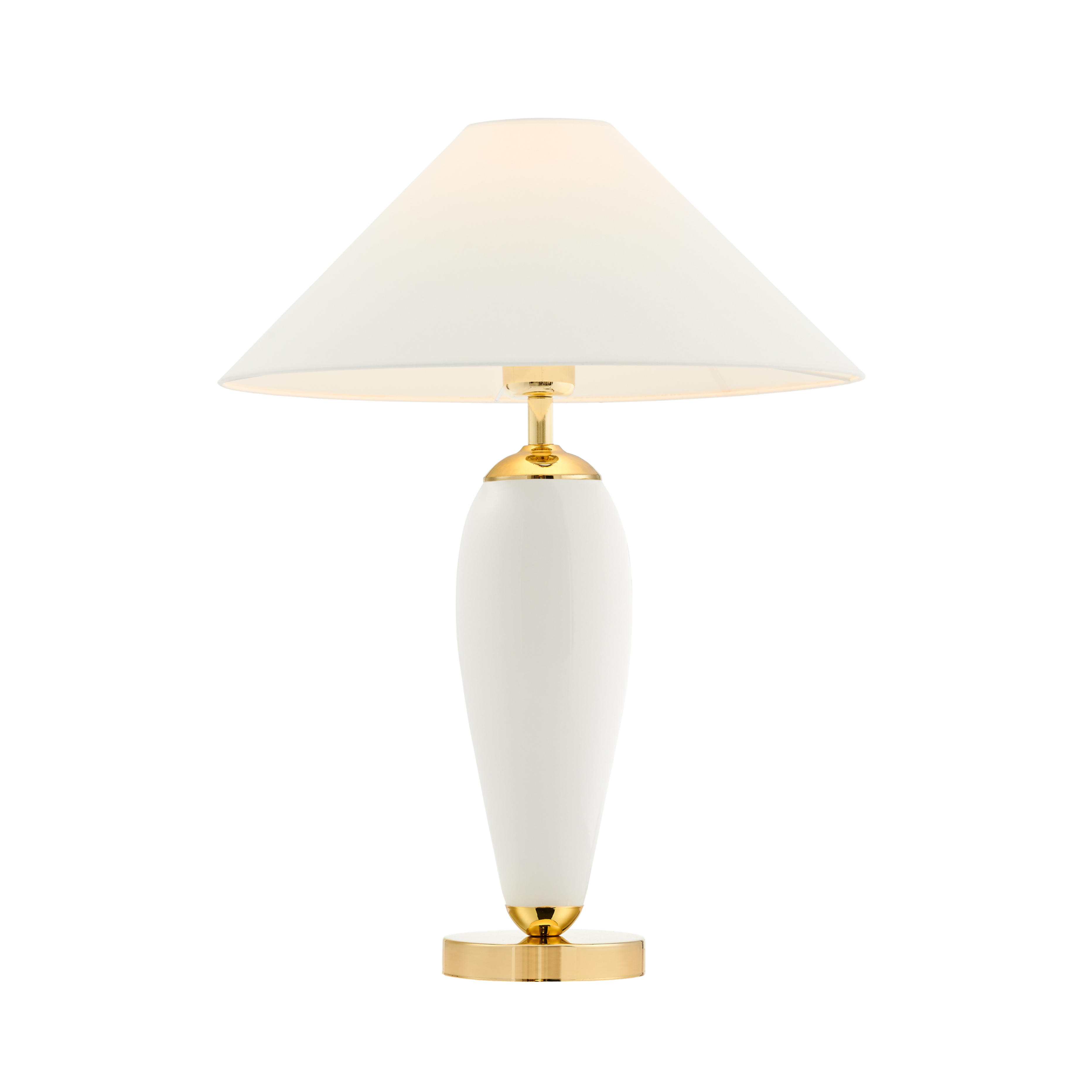 REA table lamp white with a frosted base and gold finish