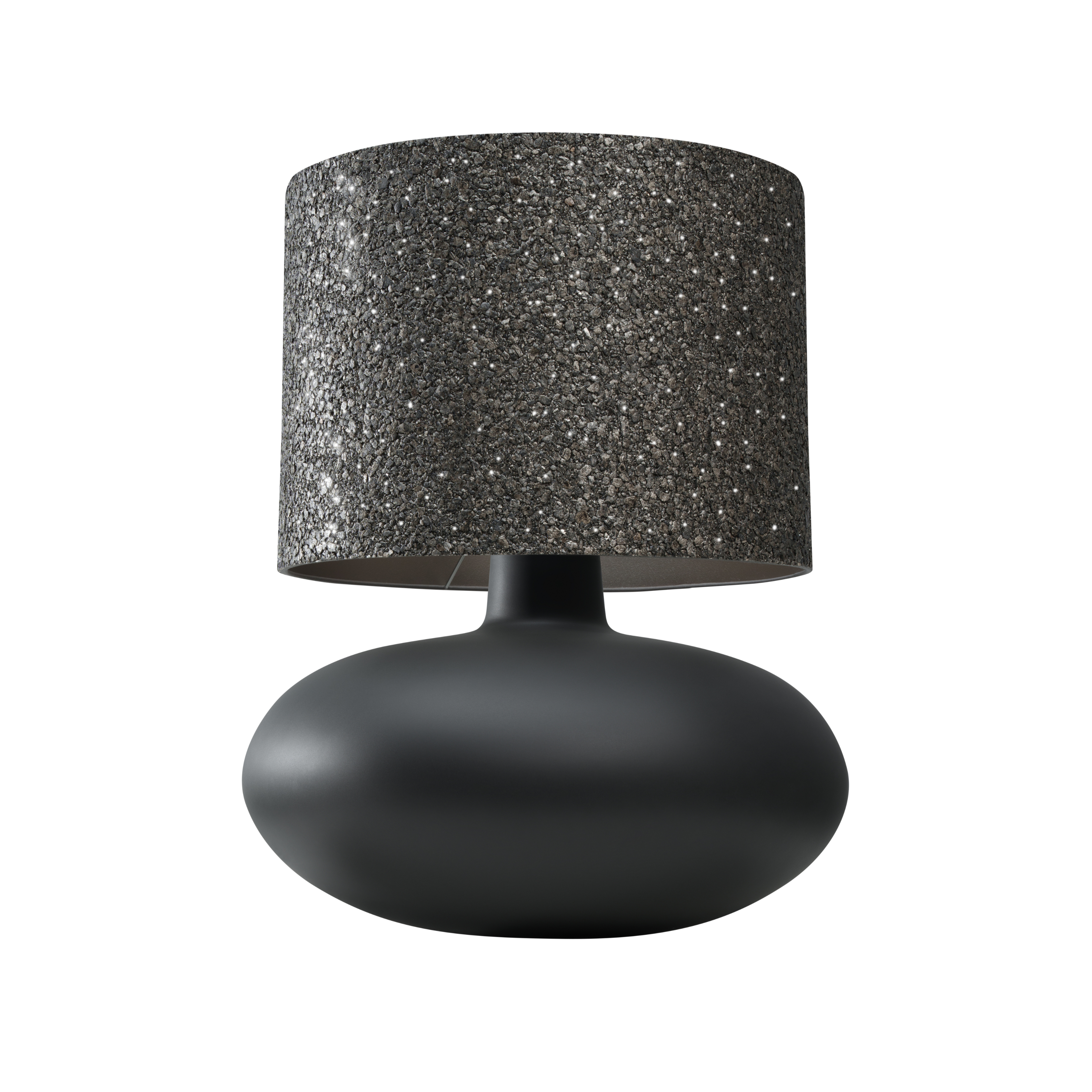 Tischlampe SAWA STONE matt schwarzes Glas