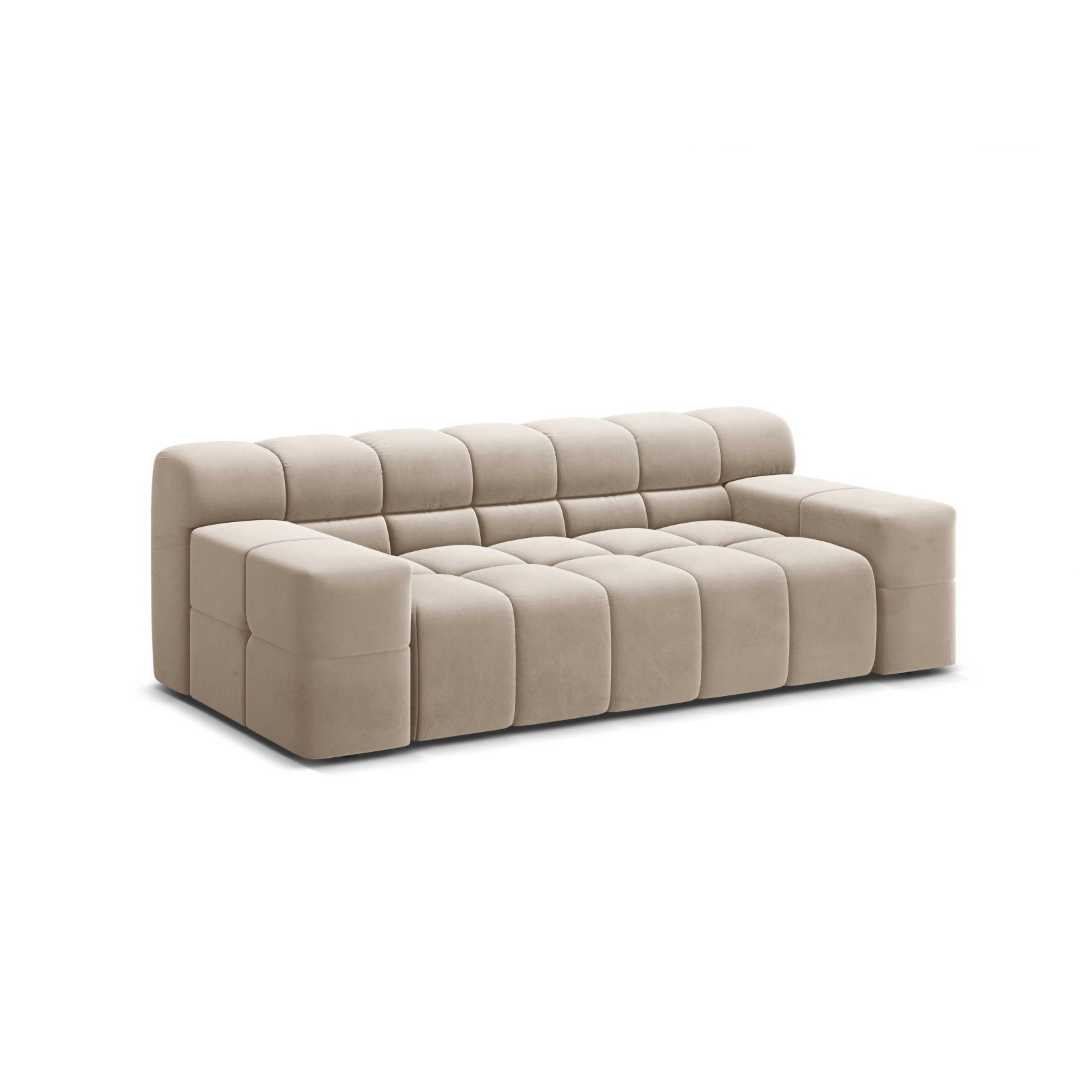 AGAVE light beige velvet 2-seater sofa