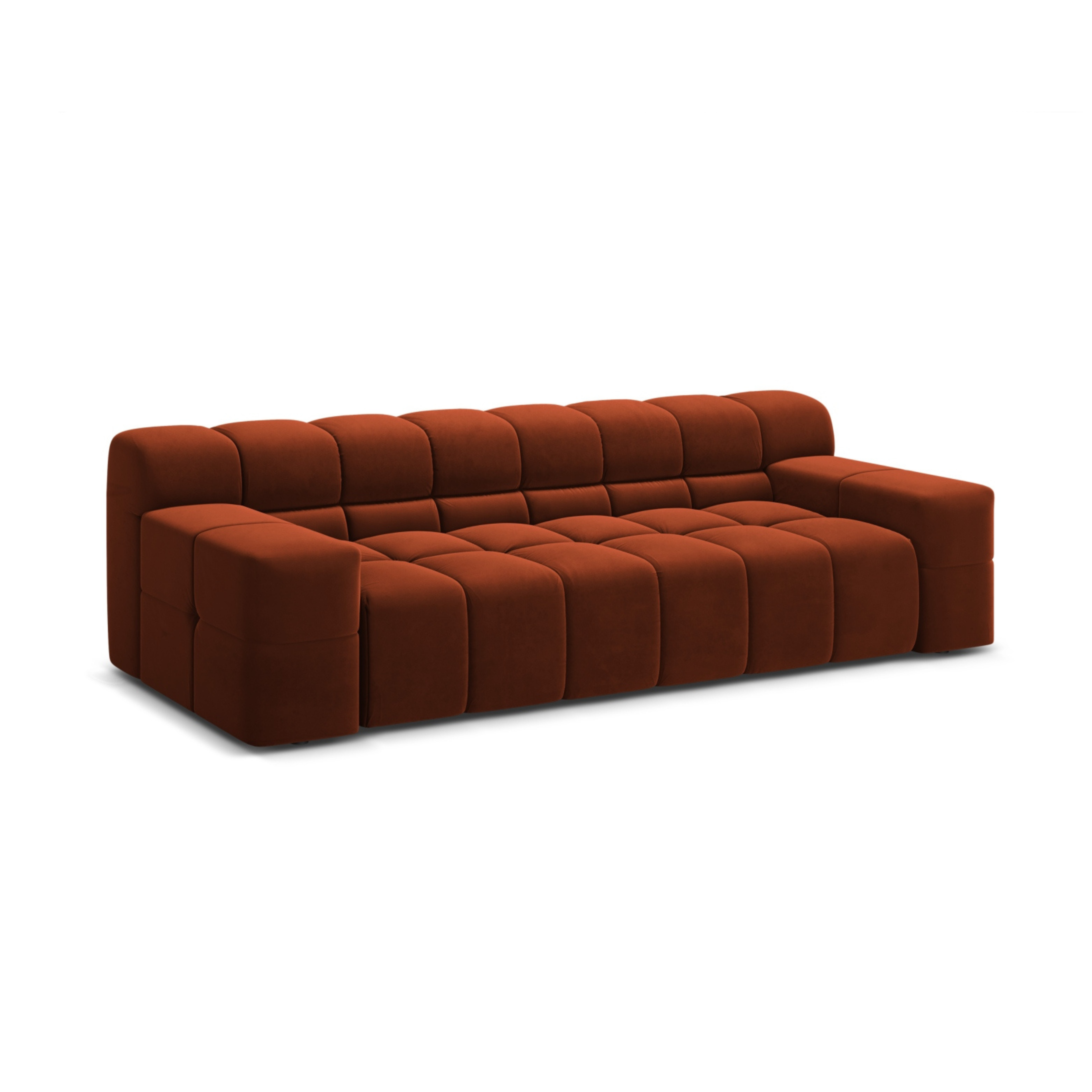 Sofa aus Samt 3-sitzig AGAVE ziegelrot