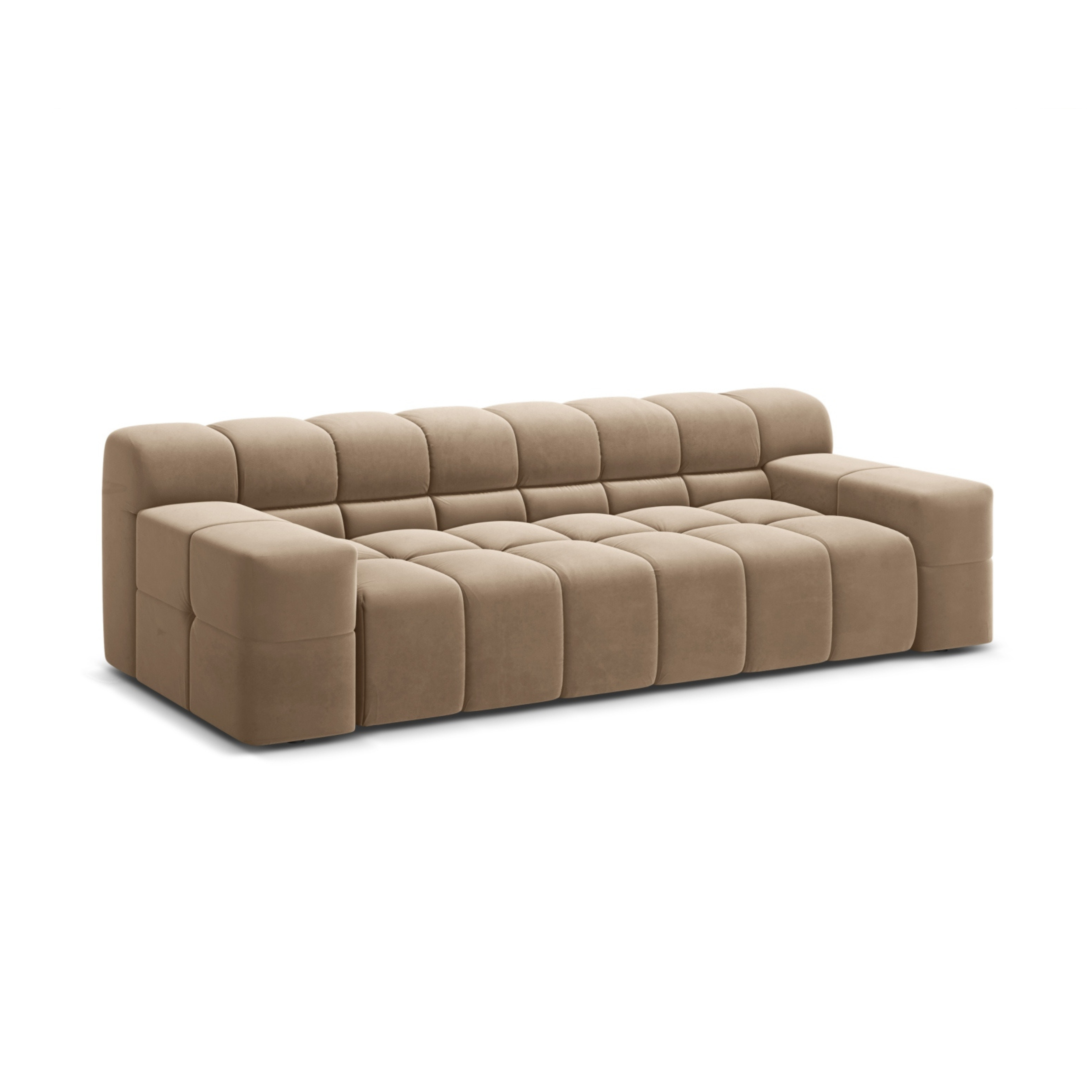 Sofa aus Samt 3-sitzig AGAVE beige