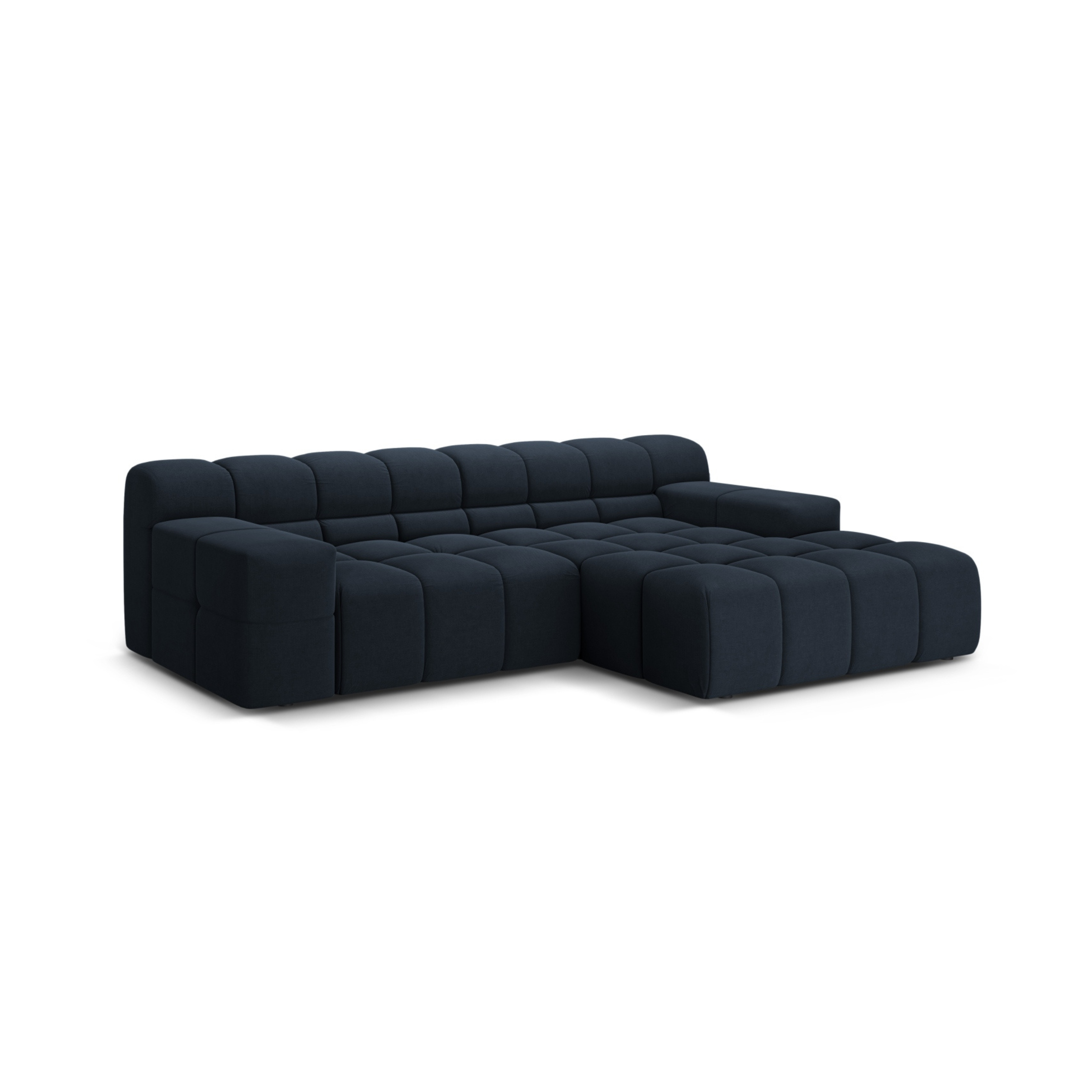 Right-facing 2-seater sofa AGAVE navy chenille