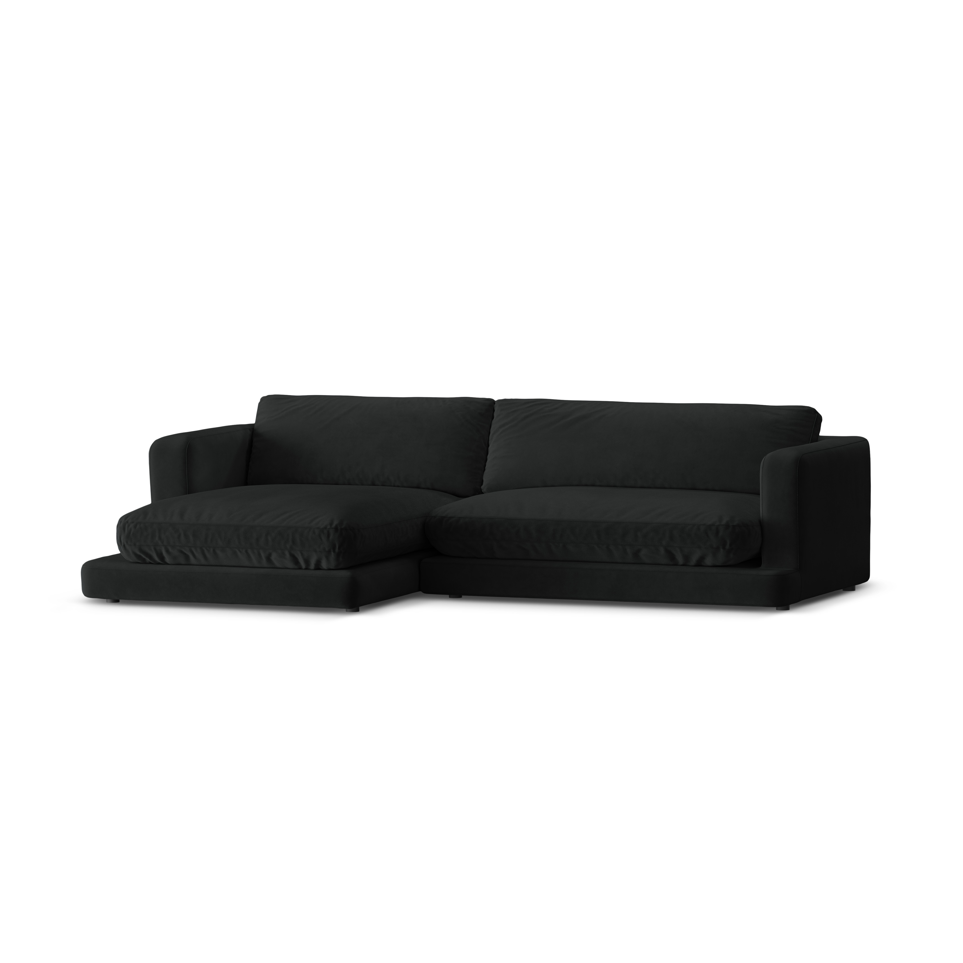 Left-facing velvet corner sofa DAPHNE black