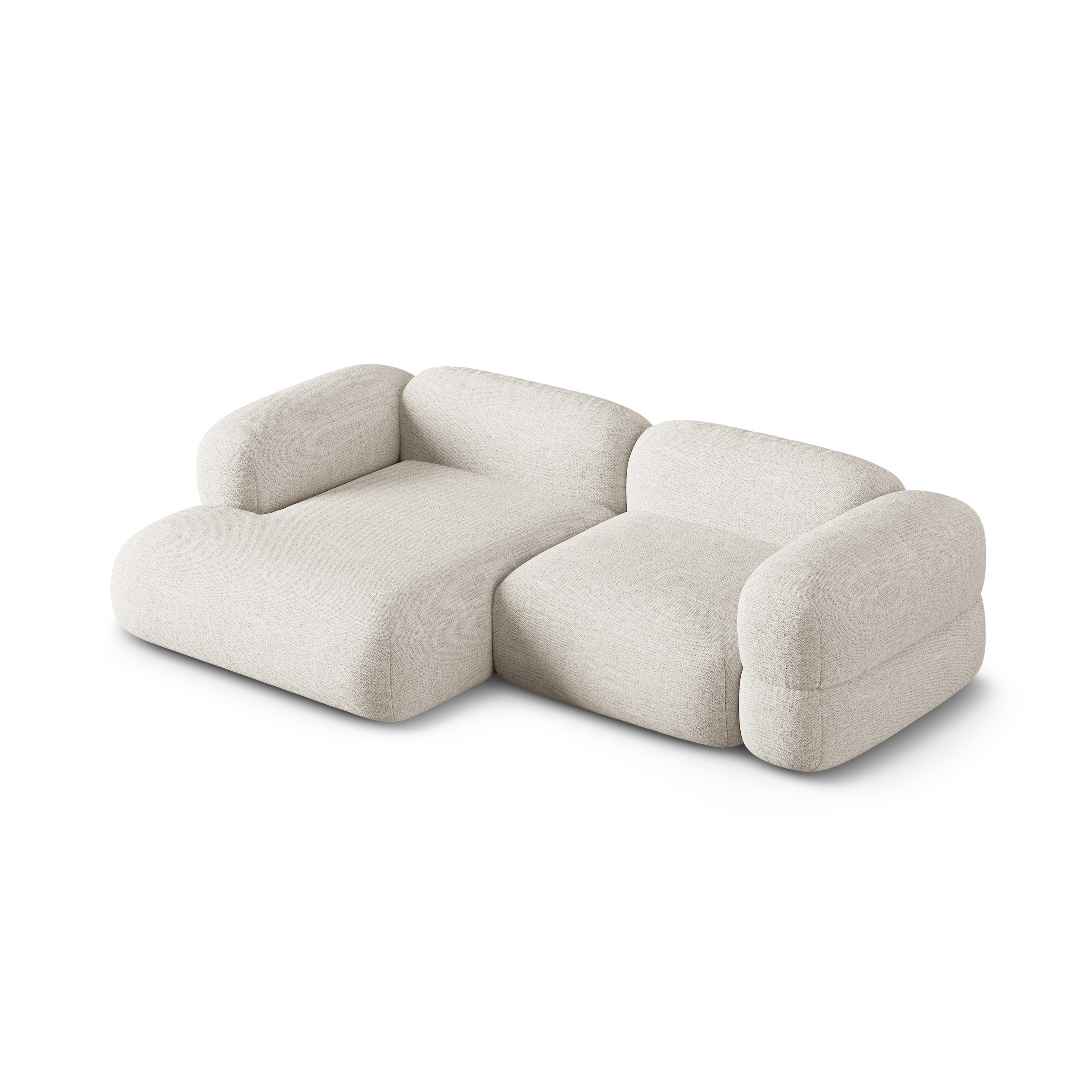Linksseitige Eckcouch ROGER beige Chenille
