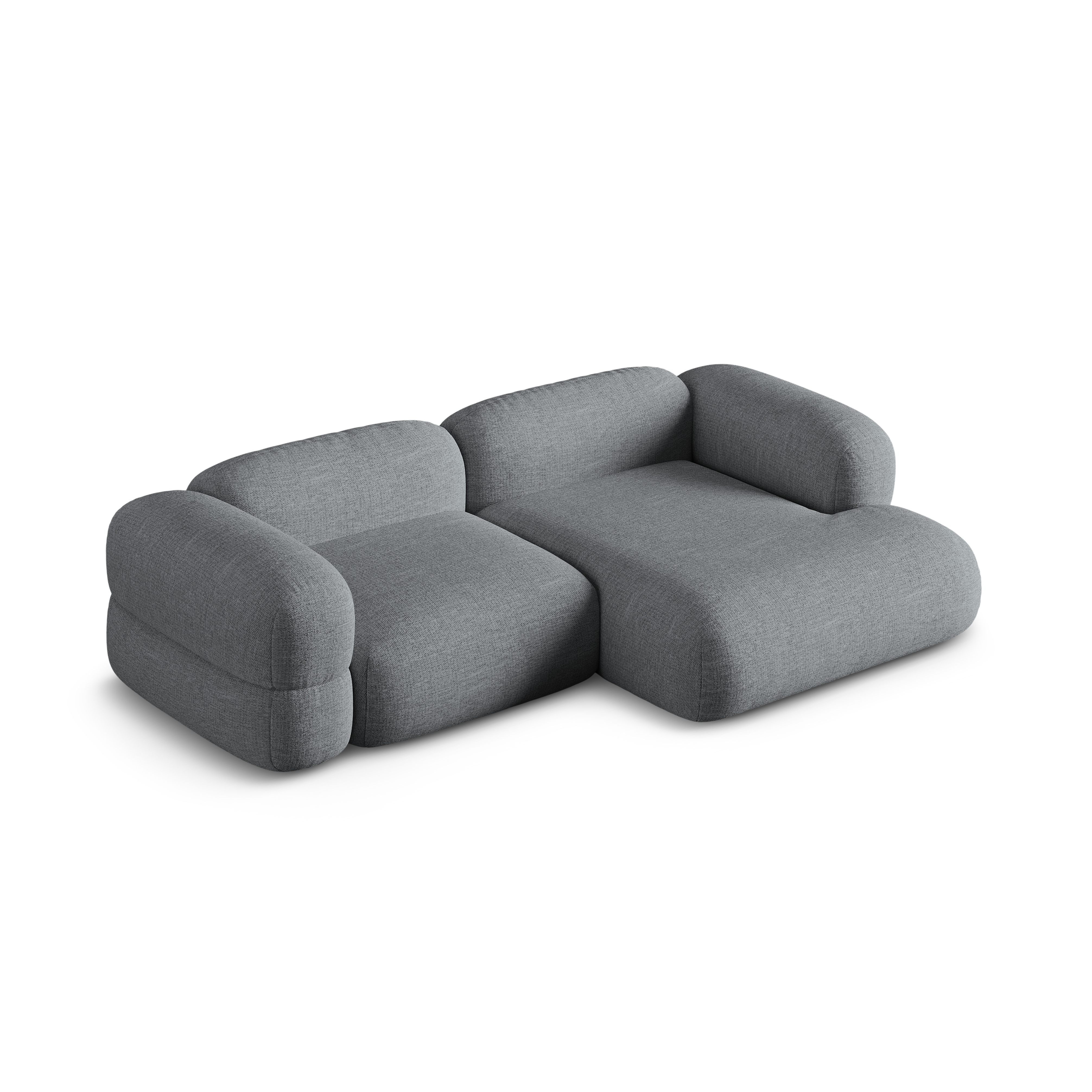 Right-sided corner sofa ROGER gray chenille
