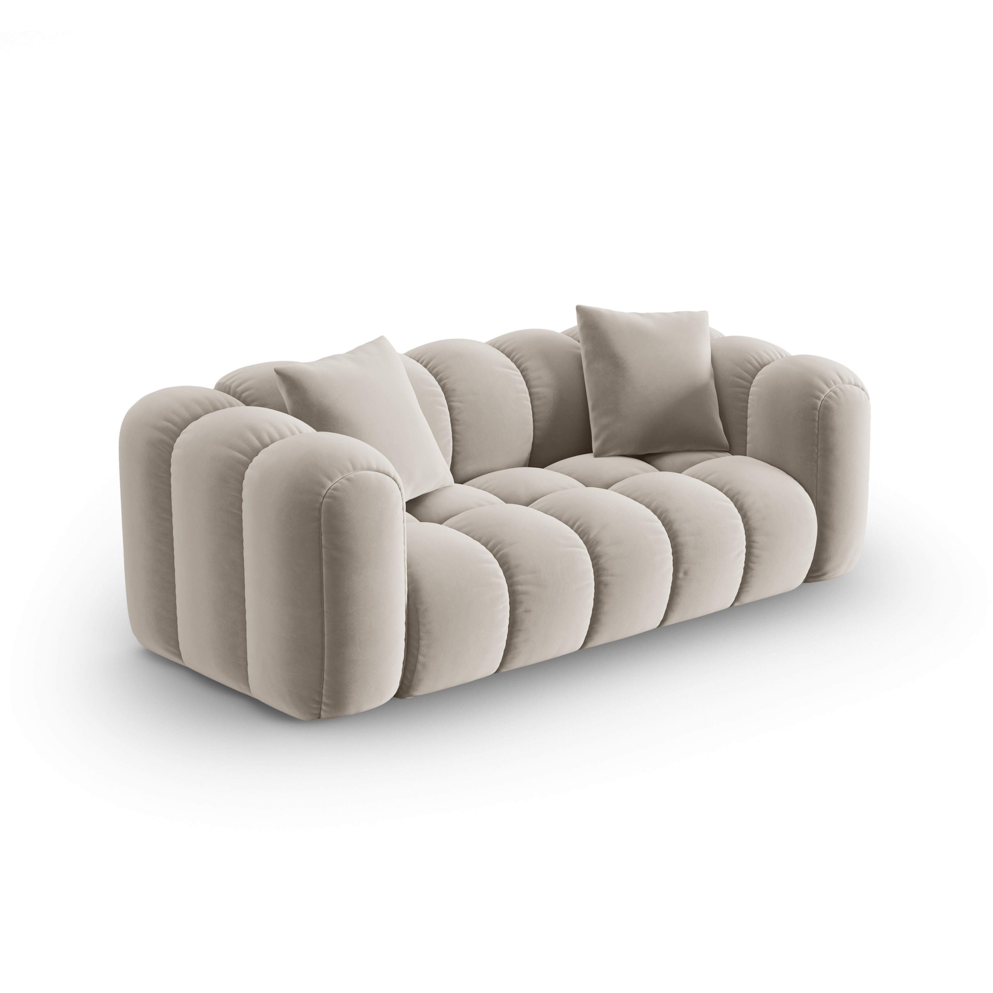 Velvet 3-Seater Sofa ASTRO Ecru