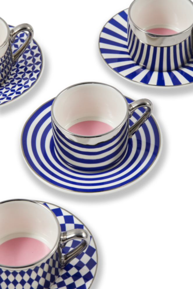 AUNTY COFFEE CUPS dark blue espresso cup set