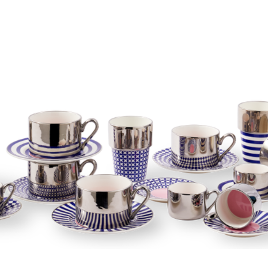 AUNTY COFFEE CUPS dark blue espresso cup set