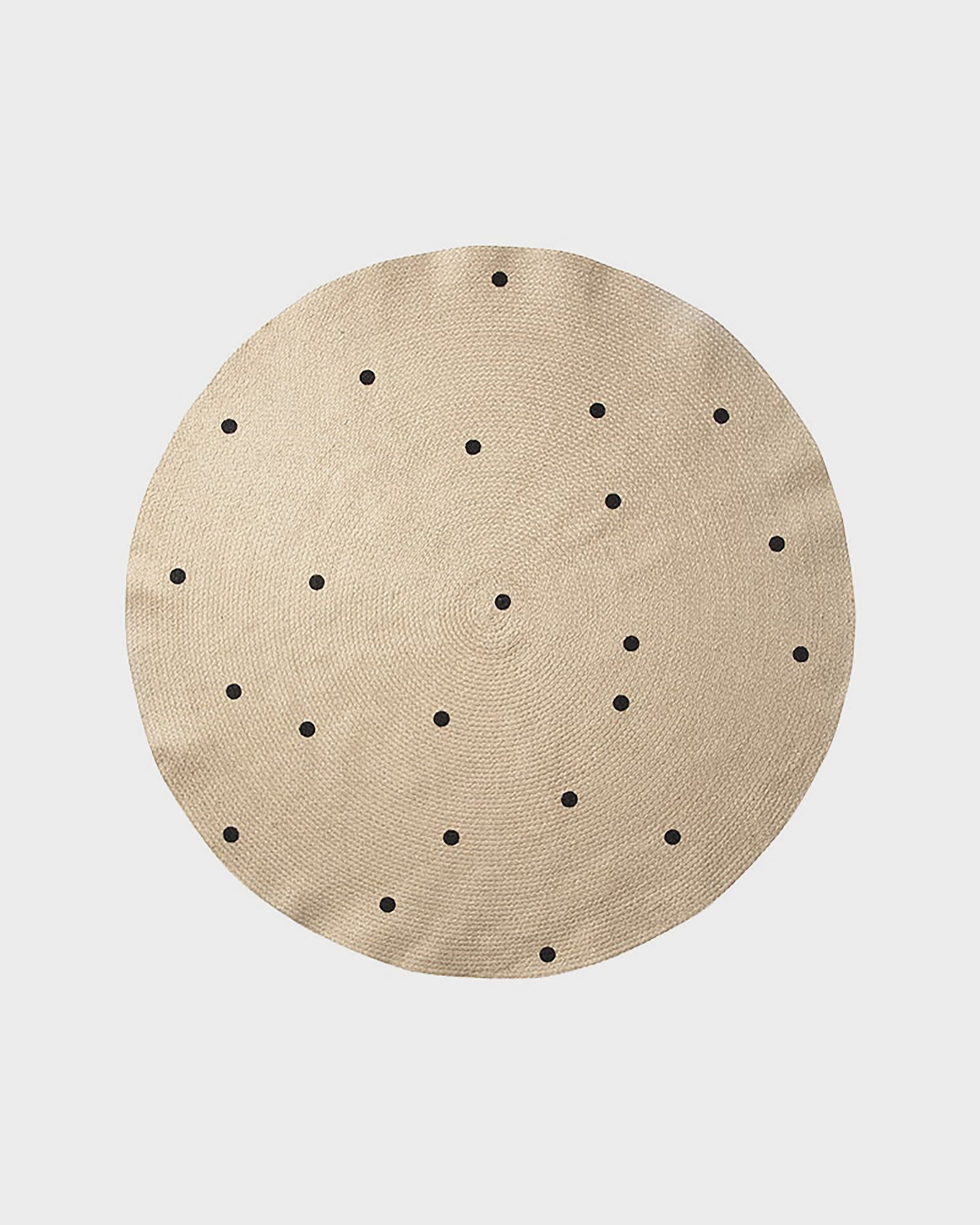 Jute rug with BLACK DOTS