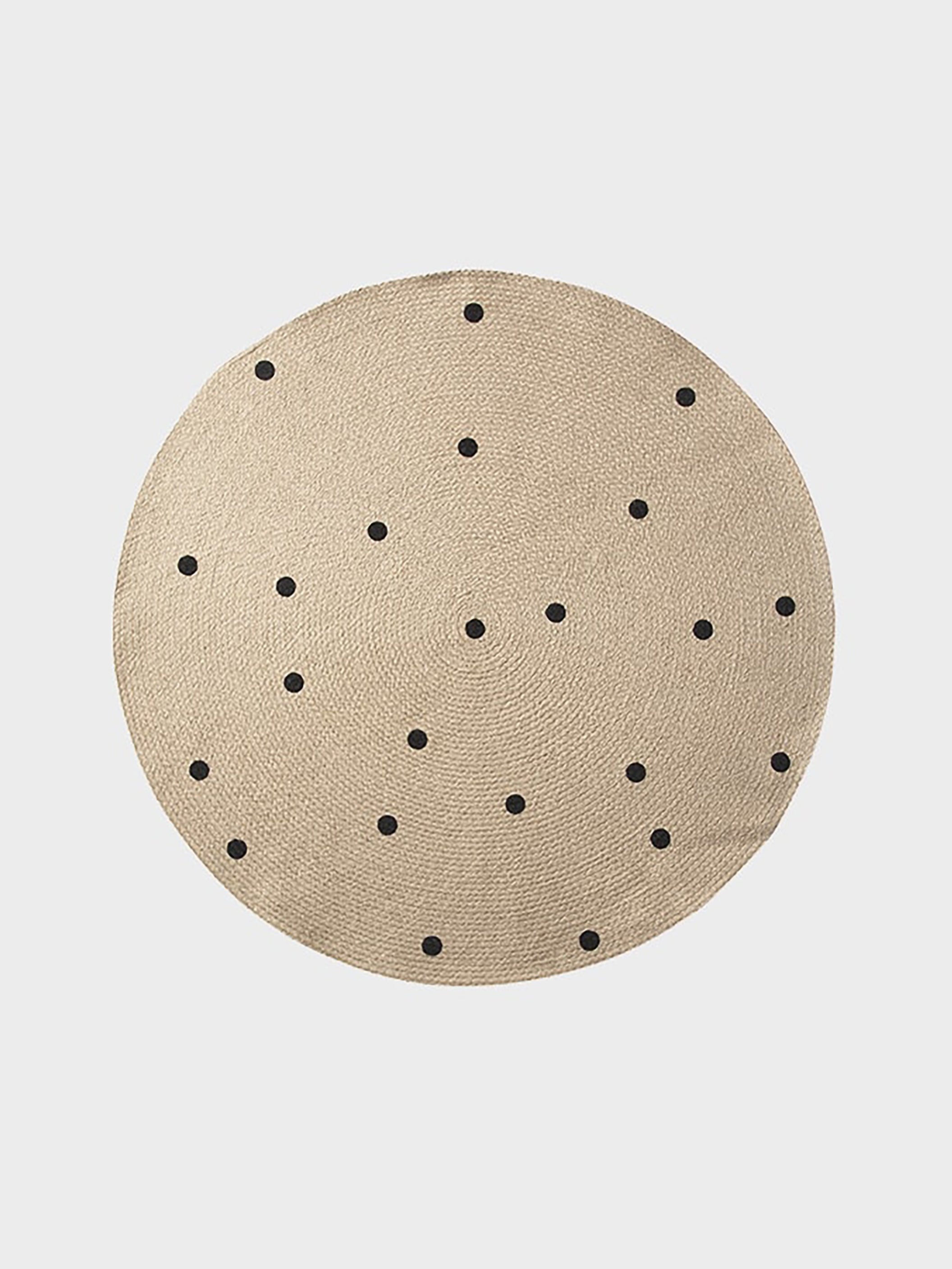 Jute rug with BLACK DOTS