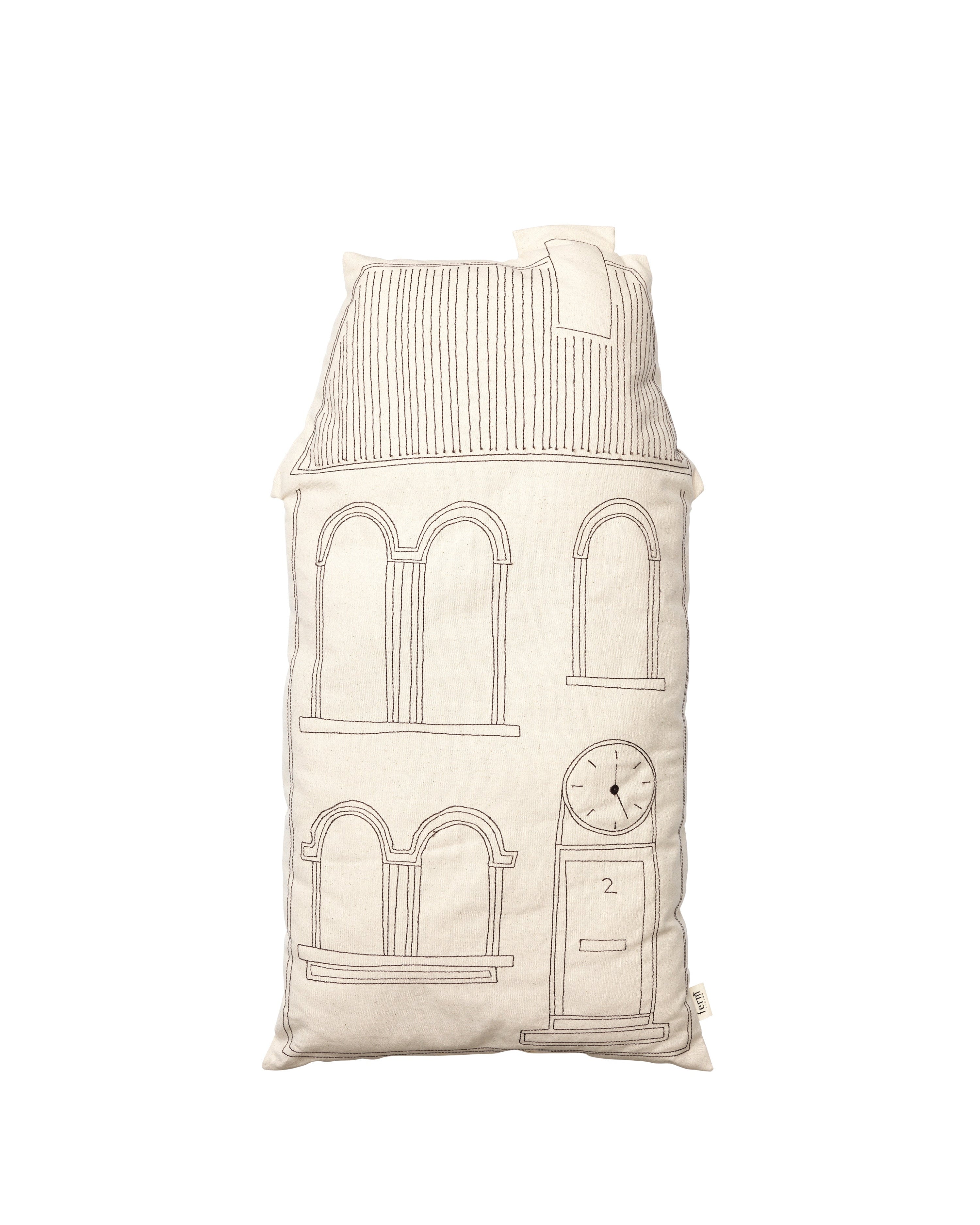 ABODE CLOCK decorative pillow broken white