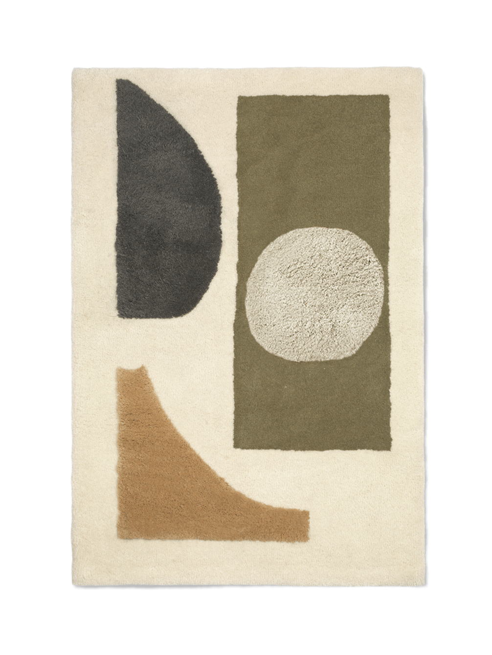 BLOCO green rug with beige