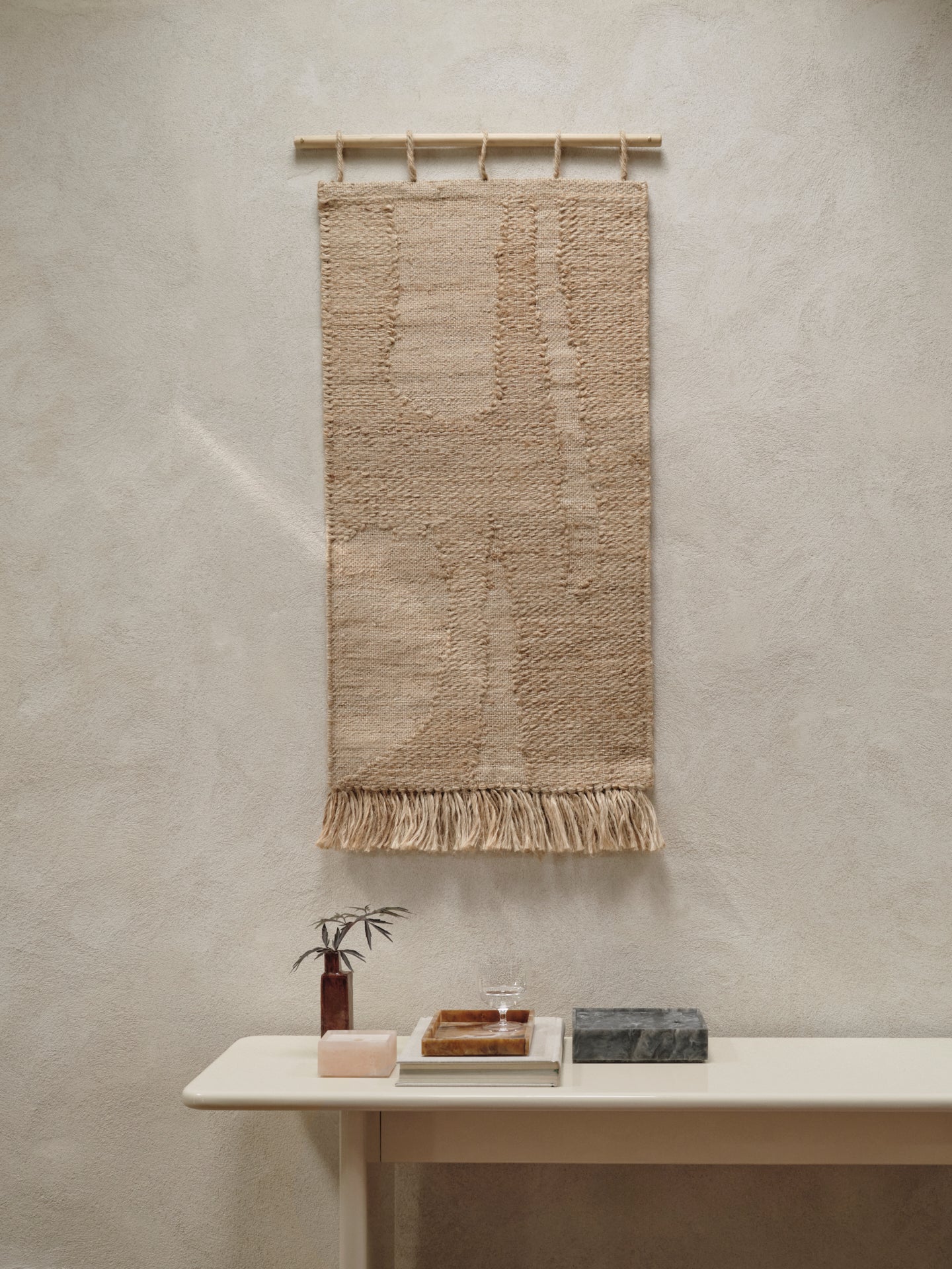 Harvest juta wall decoration and beech wood