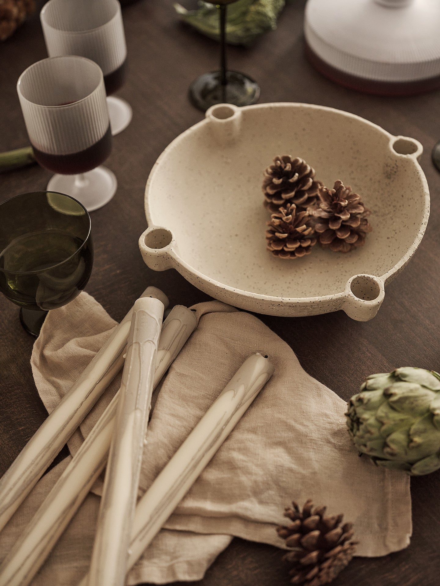 BOWL Candle Holder Sand Ceramic