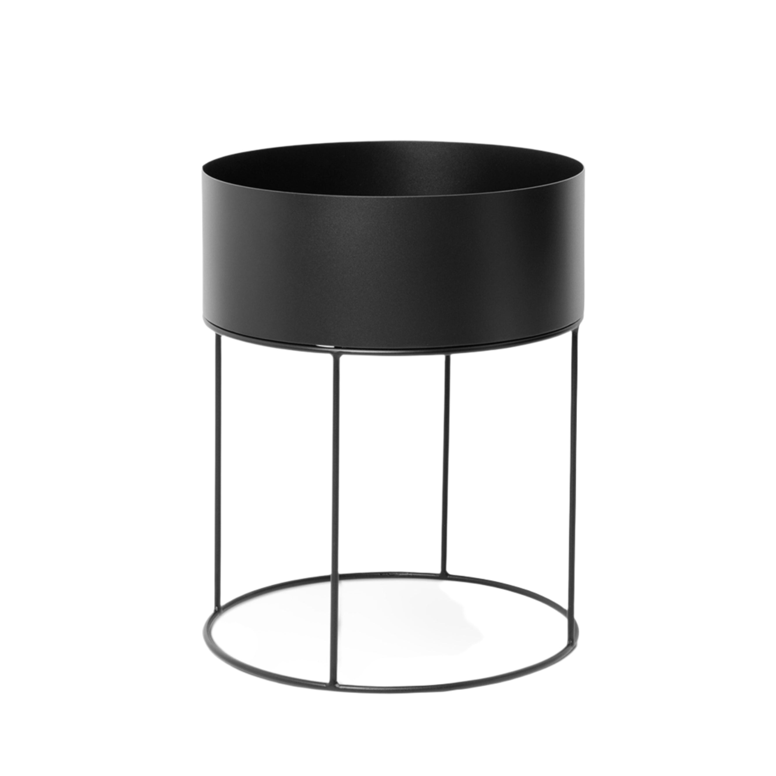 Round planter PLANT BOX ROUND black