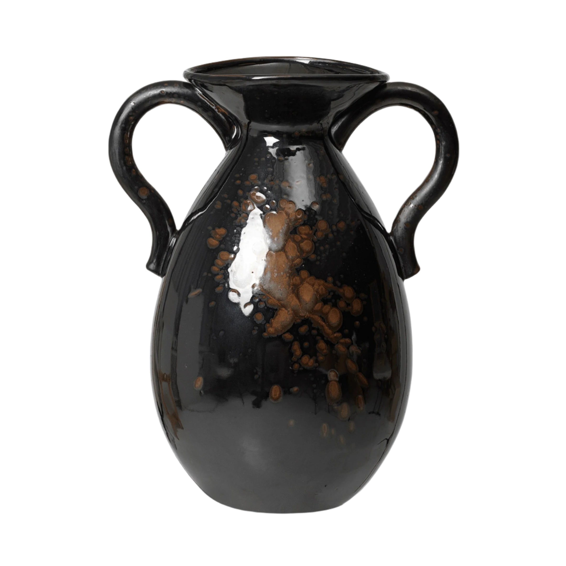 VERSO Bodenvase schwarz mit braun