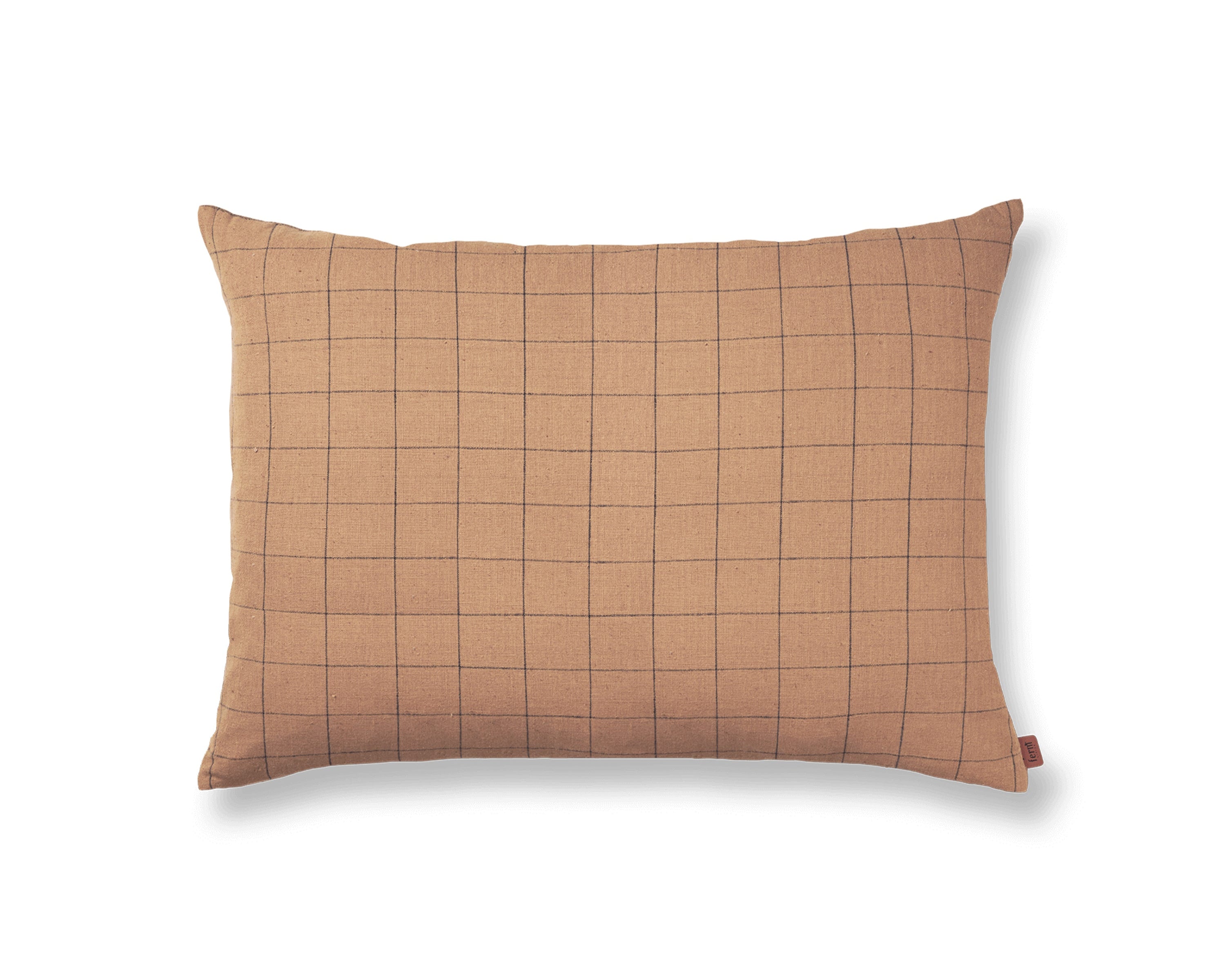 Decorative Pillow RECTANGLE COTTON GRID brown check