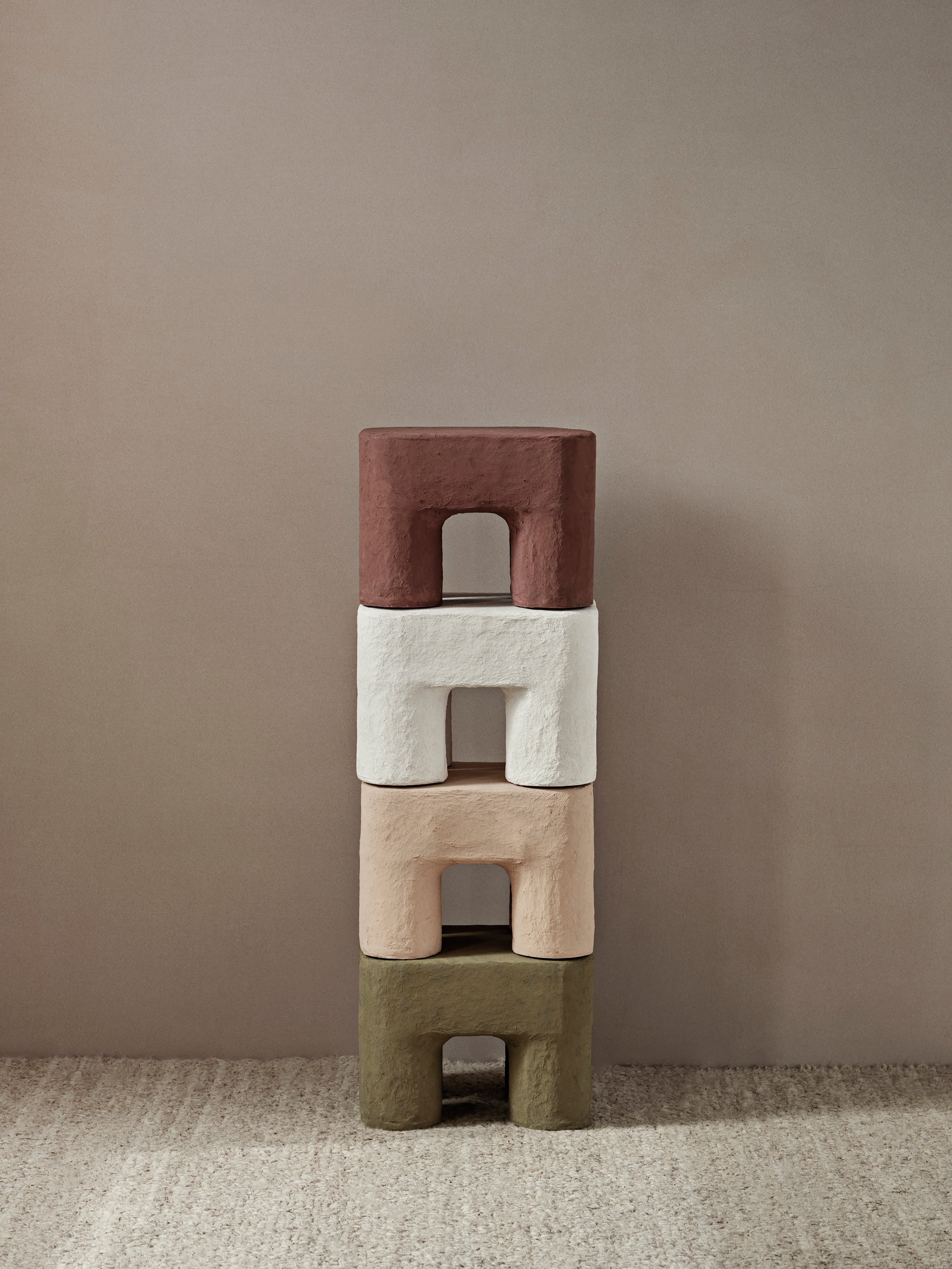 PODO stool in reddish-brown