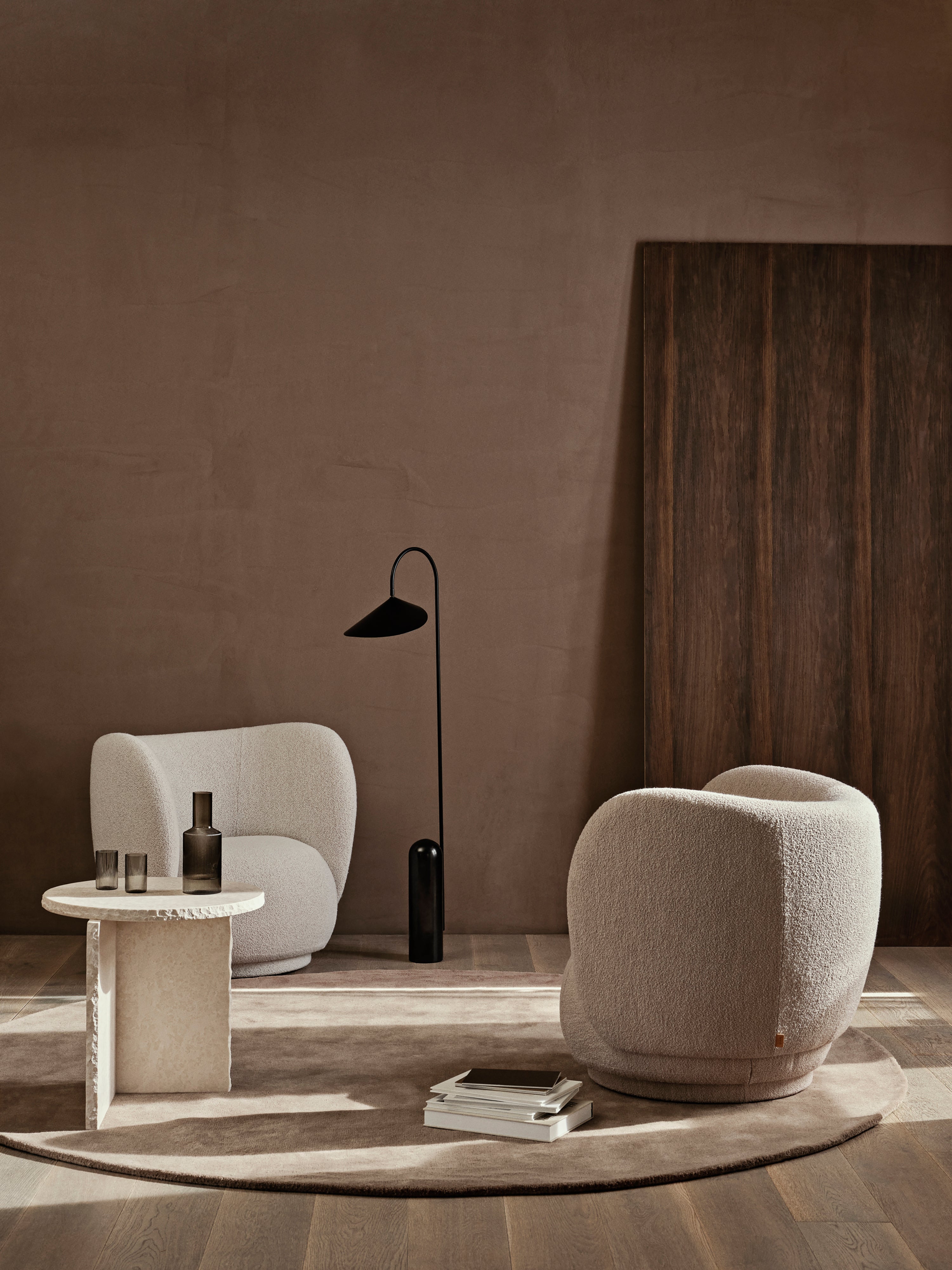 Side table mineral white marble