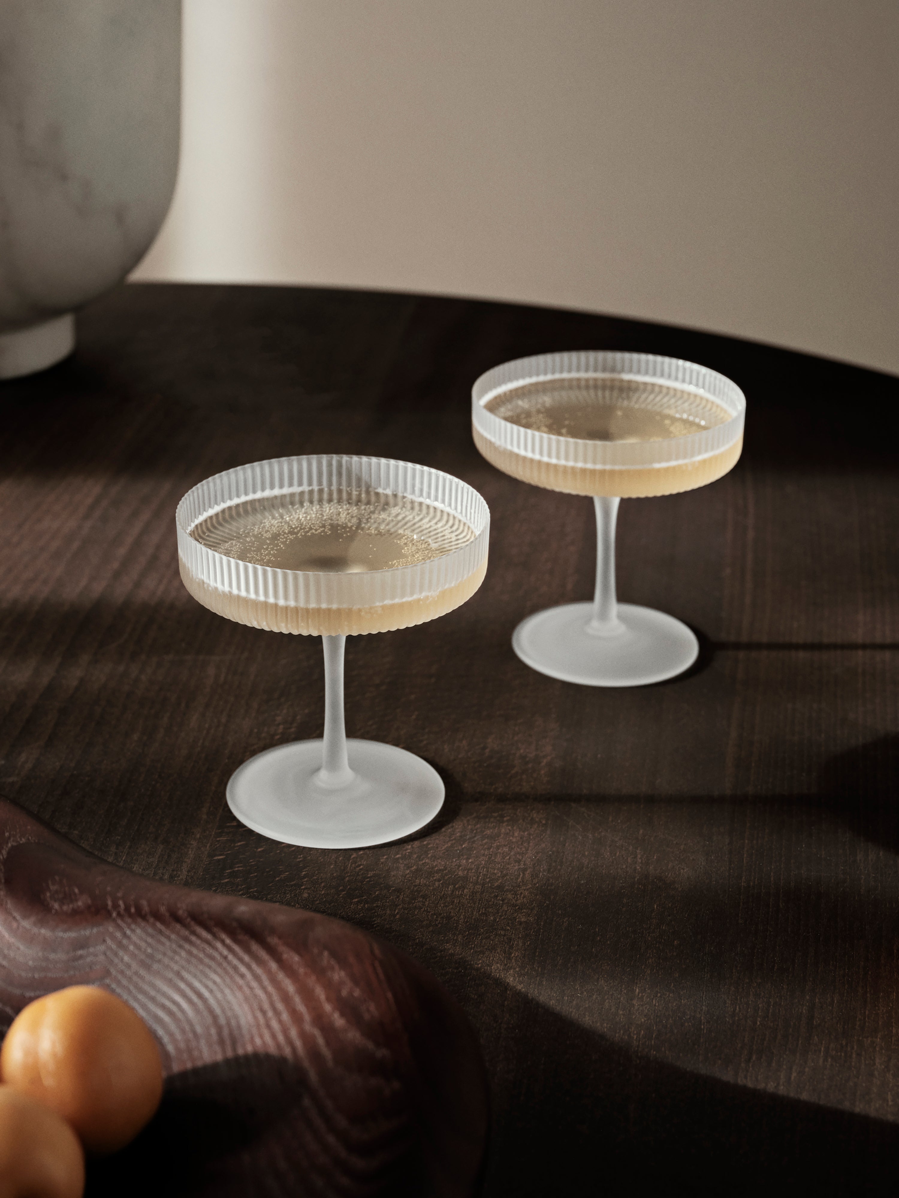Zestaw kieliszków do szampana RIPPLE SAUCERS białe szkło