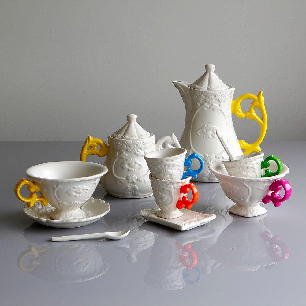 Filiżanka z łyżeczką i spodkiem I-WARES I-COFFEE pomarańczowy Seletti Eye on Design