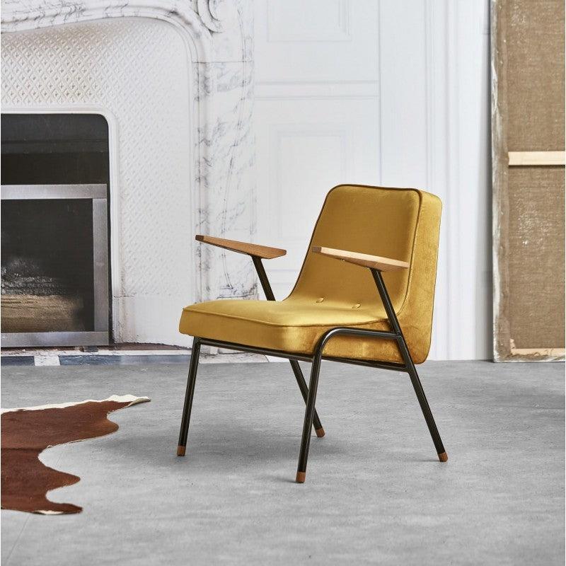 Fotel 366 METAL czerwony w tkaninie Velvet Sierra 366 concept Eye on Design