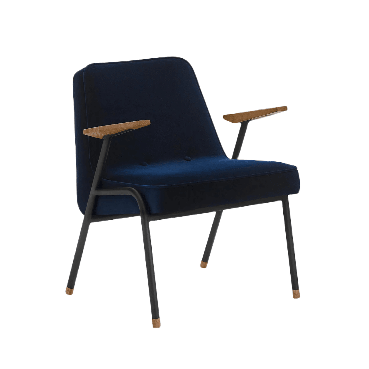Fotel 366 METAL niebieski w tkaninie Velvet Indigo 366 concept Eye on Design