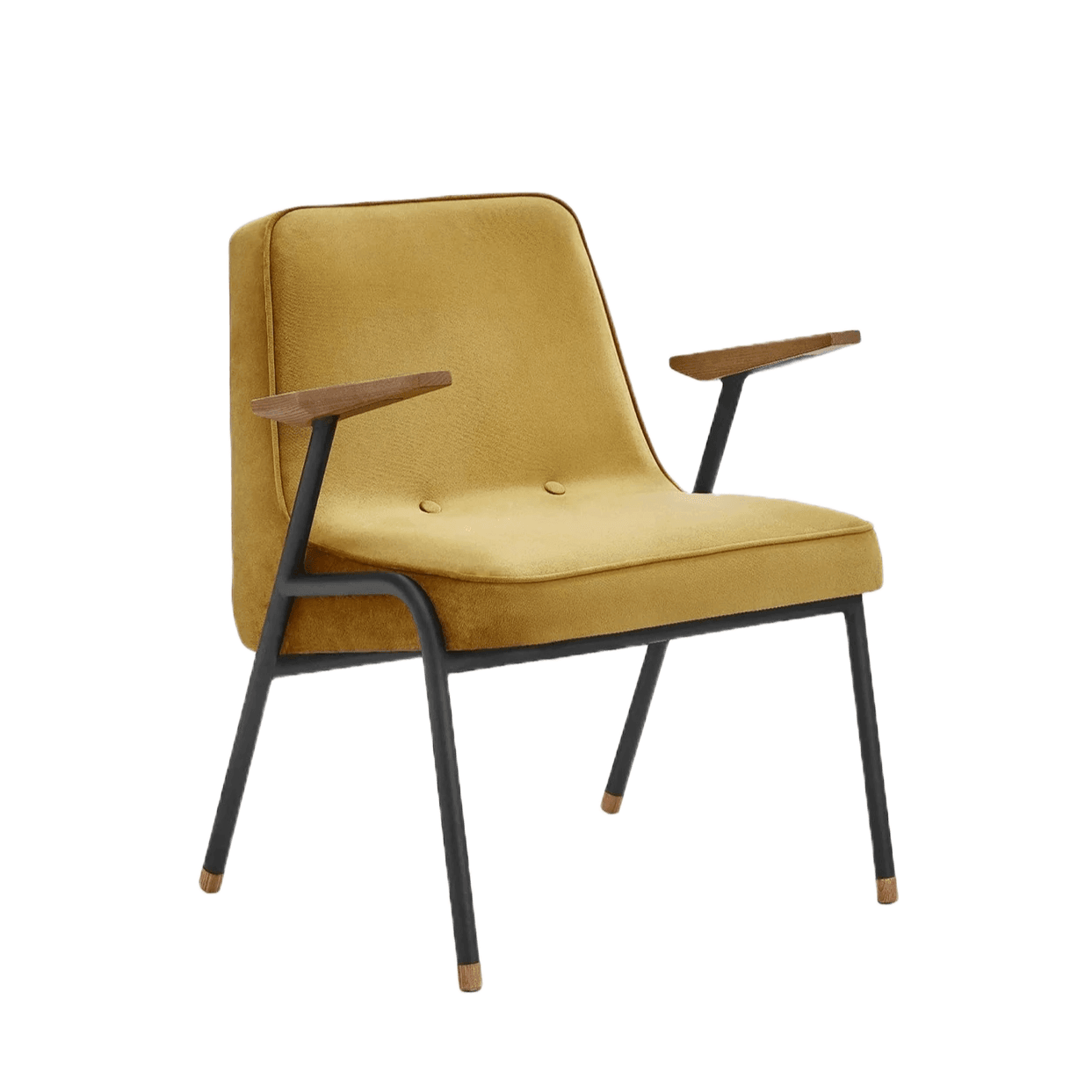 Fotel 366 METAL żółty w tkaninie Shine Velvet Mustard 366 concept Eye on Design