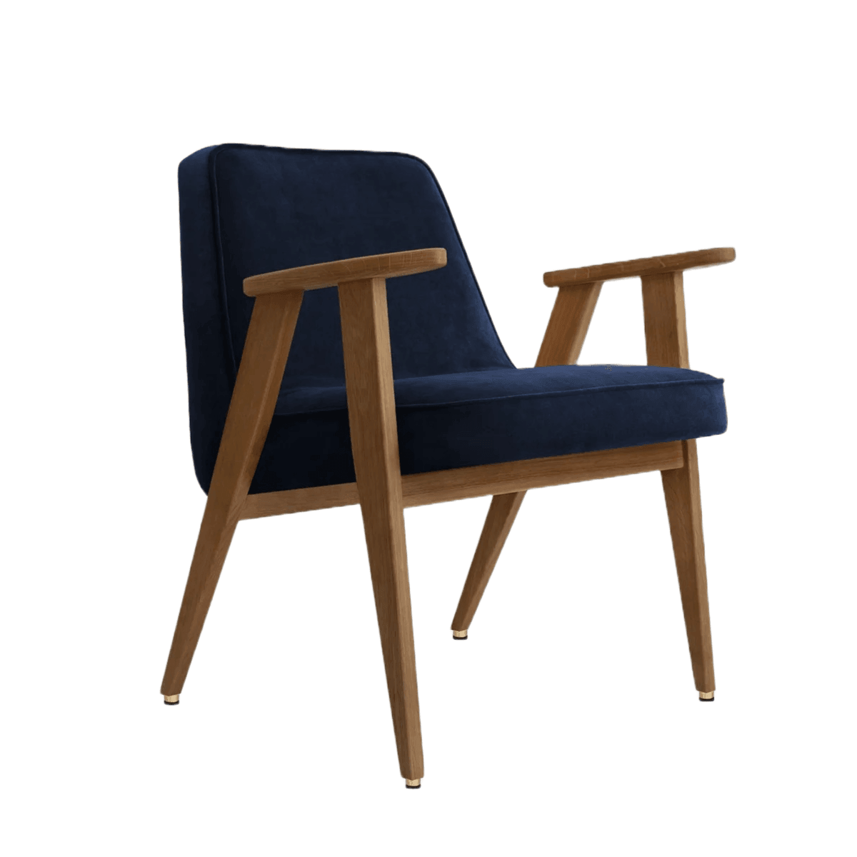 Fotel 366 niebieski w tkaninie Velvet Indigo 366 concept Eye on Design