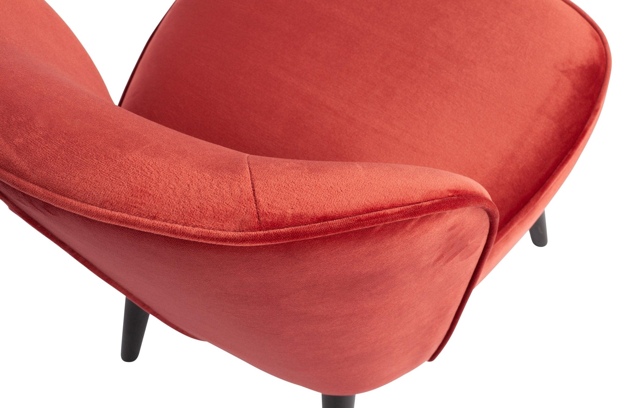 Fotel aksamitny SARA malinowy Woood Eye on Design