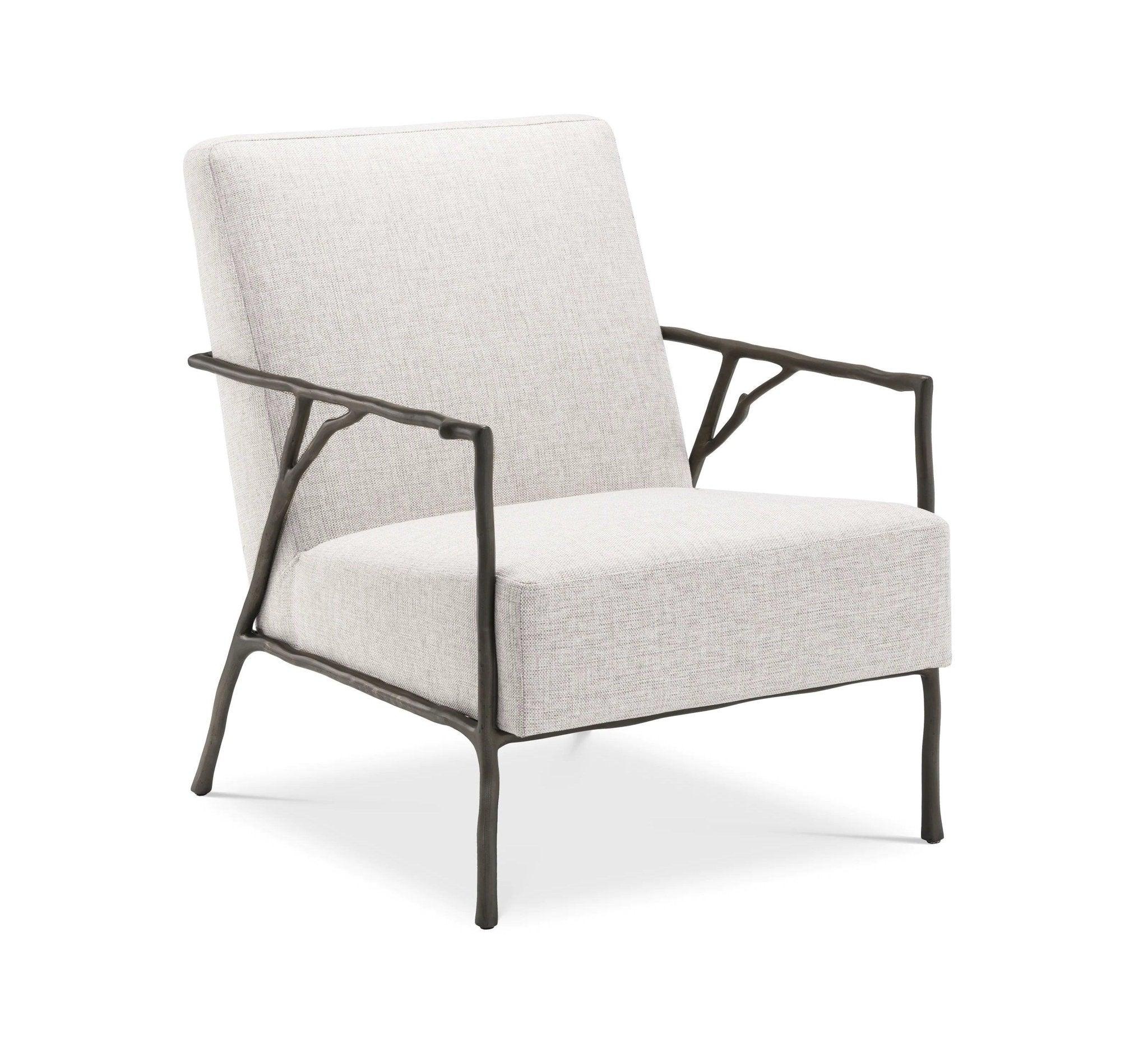 Fotel ANTICO biały z brązową podstawą Eichholtz Eye on Design