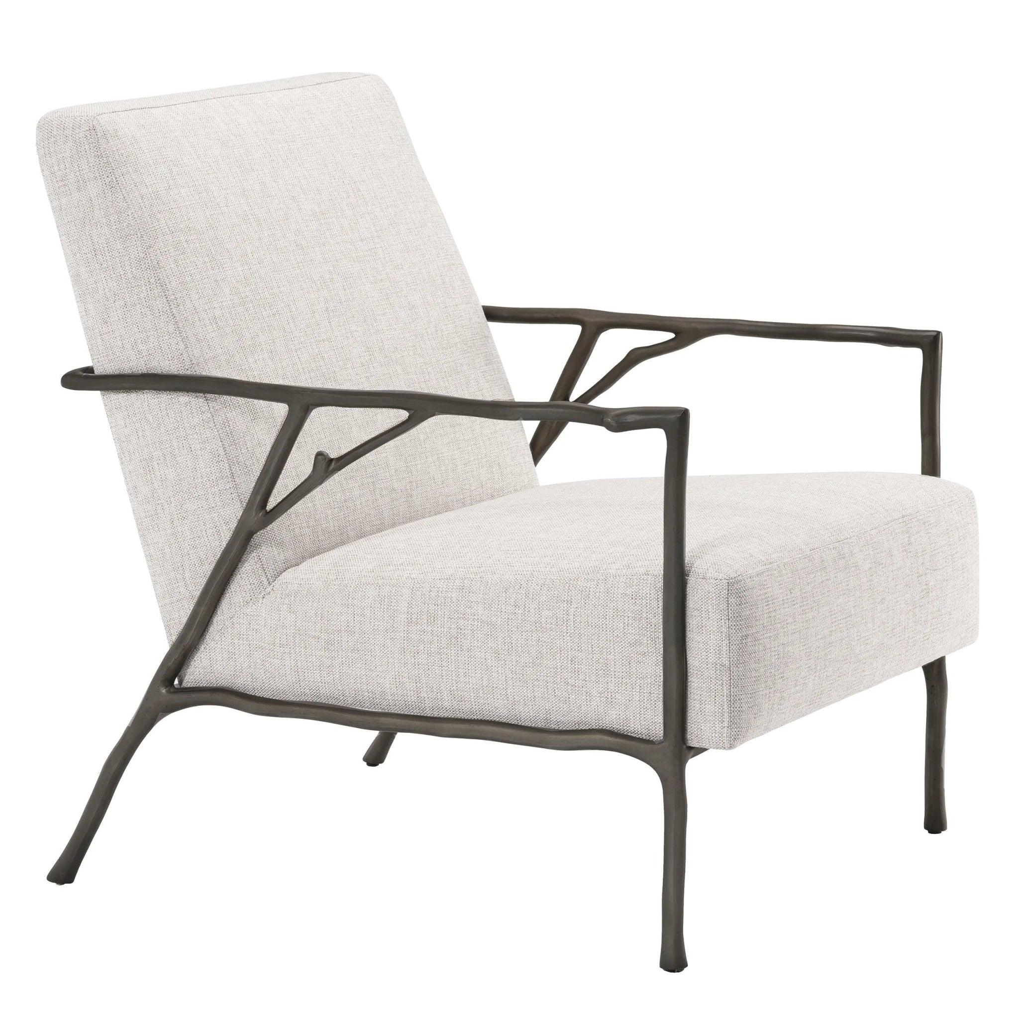 Fotel ANTICO biały z brązową podstawą Eichholtz Eye on Design