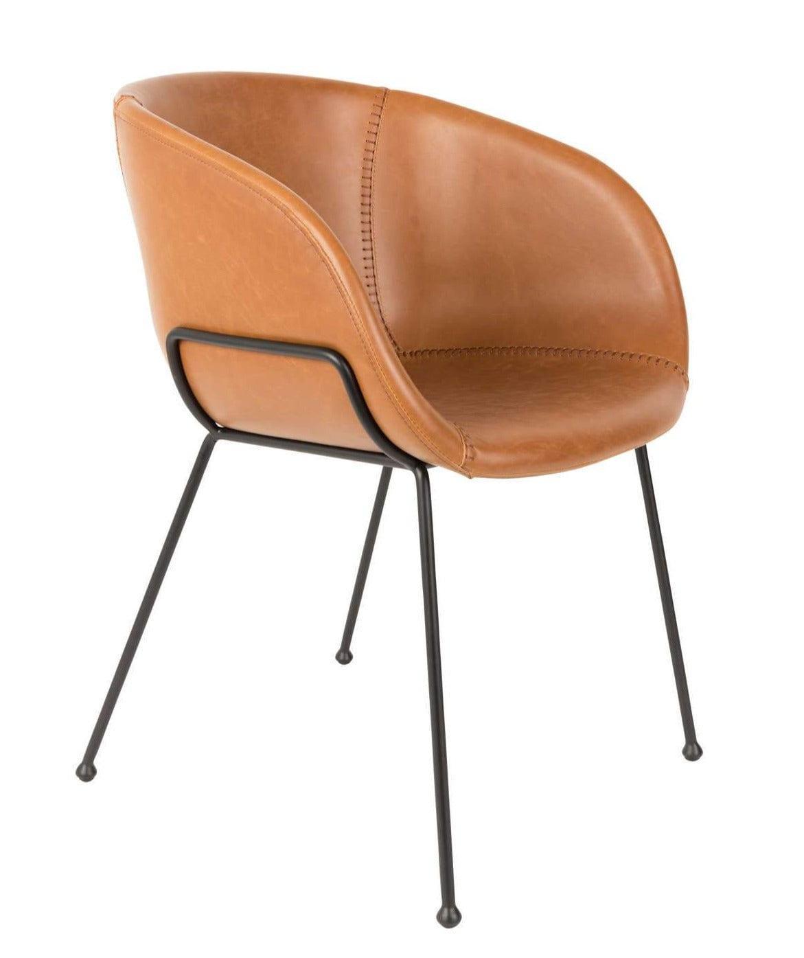 Fotel FESTON ekoskóra brązowy Zuiver Eye on Design