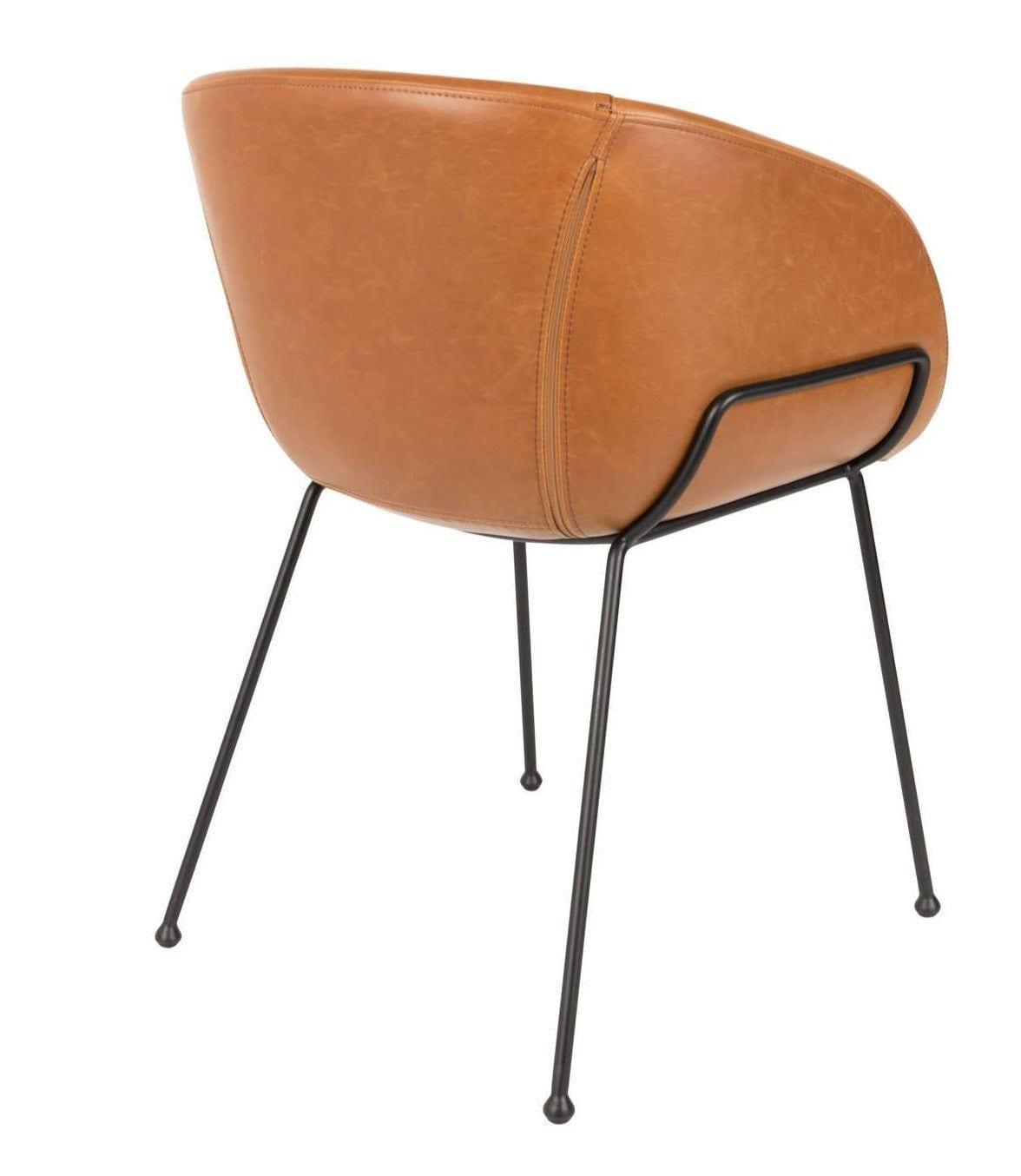 Fotel FESTON ekoskóra brązowy Zuiver Eye on Design