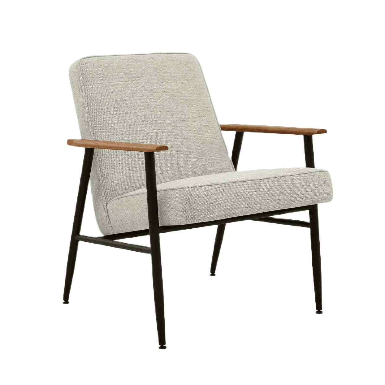 Fotel FOX METAL biały w tkaninie Wool White Blue 366 concept Eye on Design