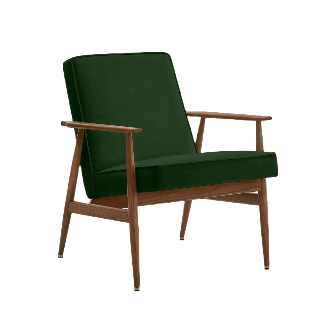 Fotel FOX zielony w tkaninie Velvet Bottle Green 366 concept Eye on Design