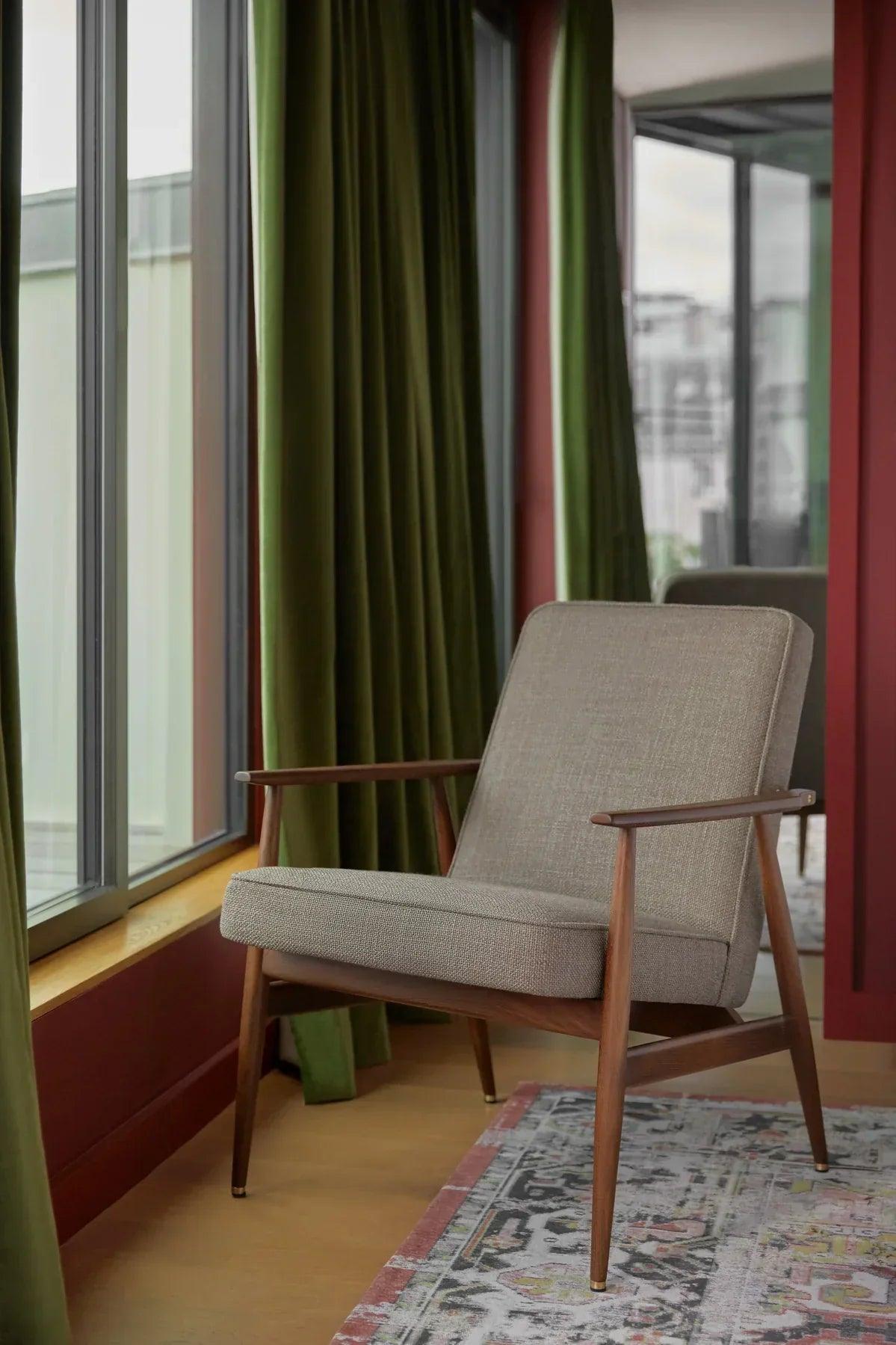 Fotel FOX zielony w tkaninie Velvet Bottle Green 366 concept Eye on Design