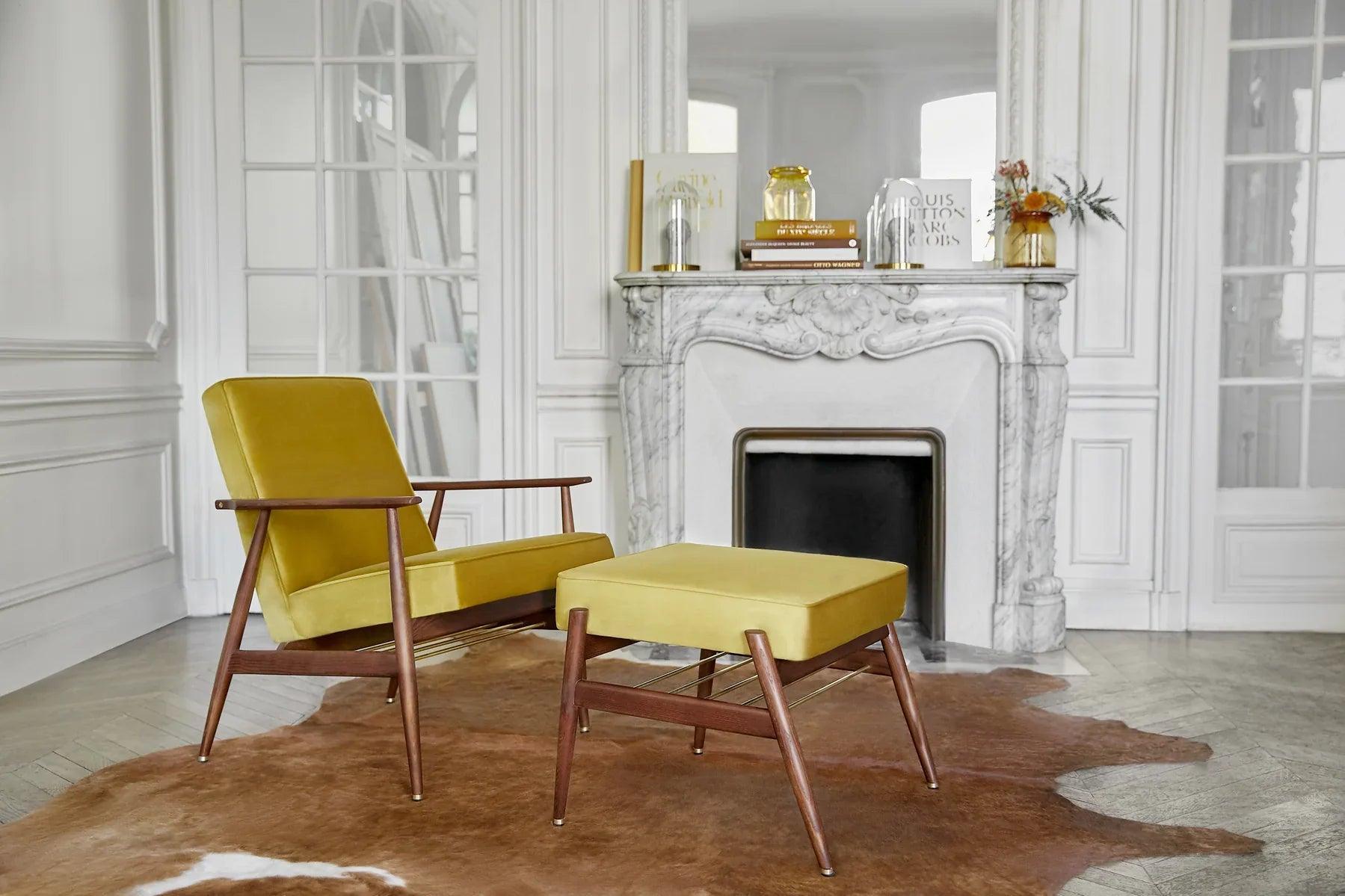 Fotel FOX żółty w tkaninie Coco Mustard 366 concept Eye on Design