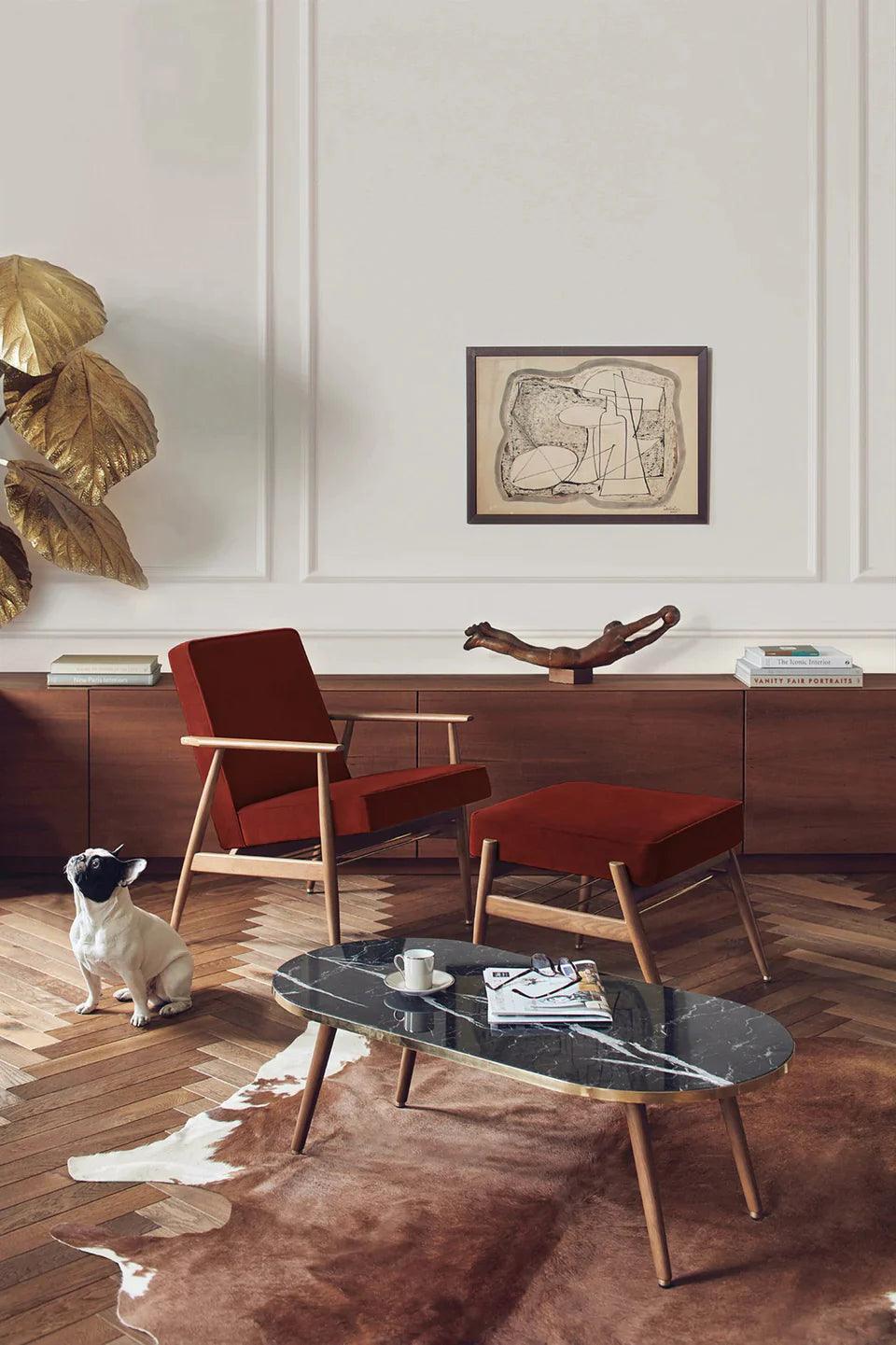 Fotel FOX żółty w tkaninie Coco Mustard 366 concept Eye on Design