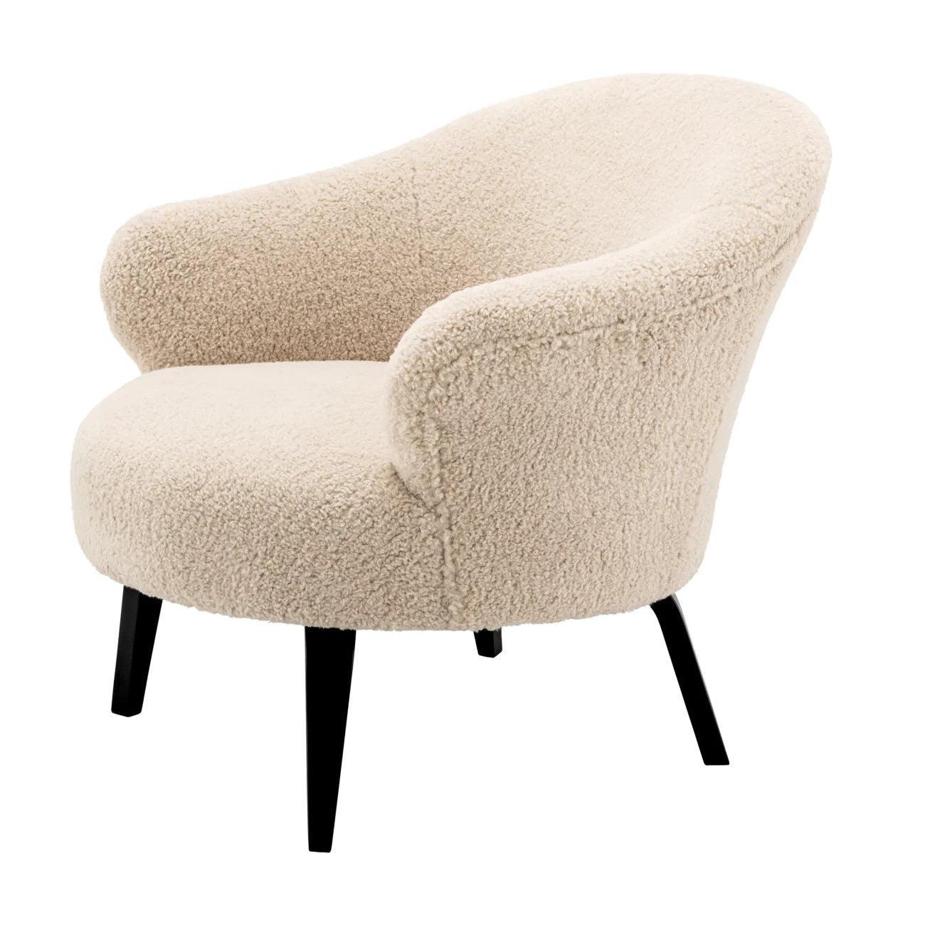 Fotel futrzany MORETTI kremowy Eichholtz Eye on Design