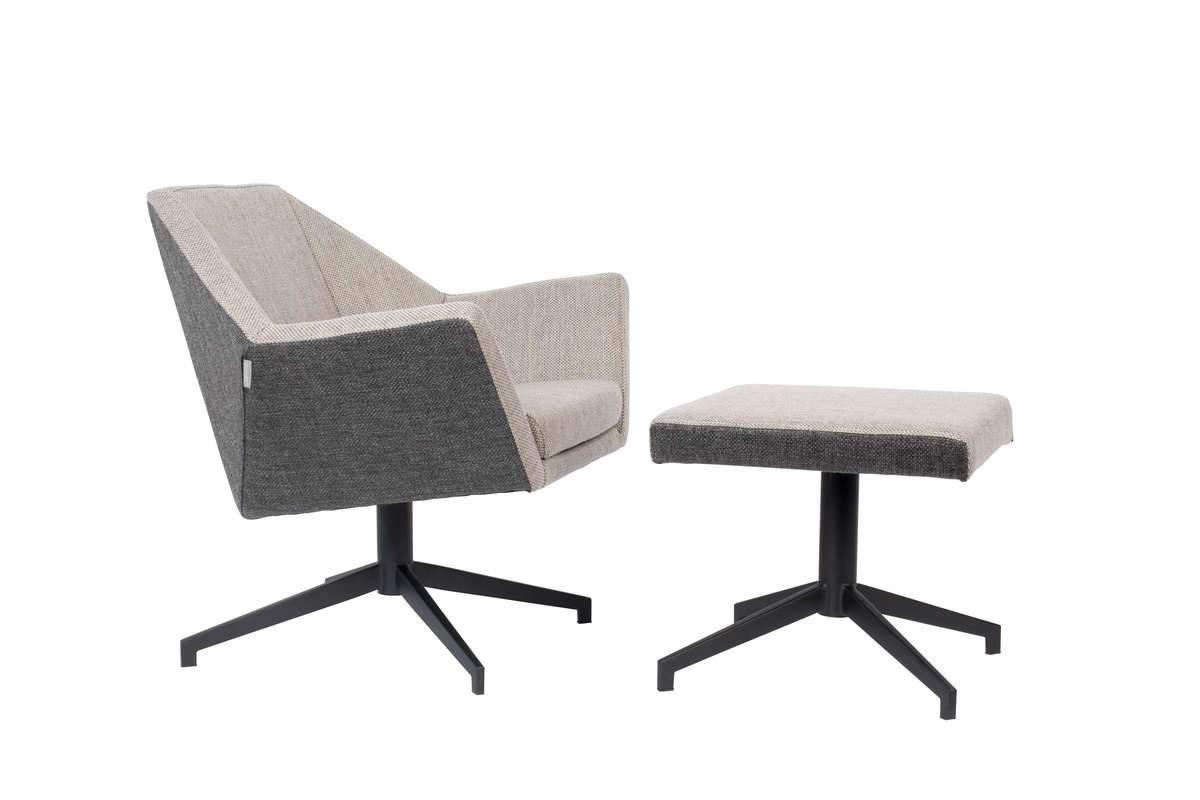 Fotel lounge UNCLE JESSE szary Zuiver Eye on Design