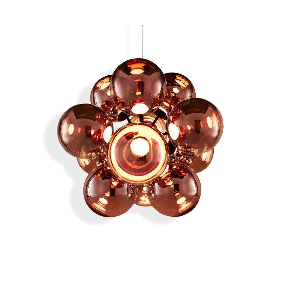 Globe Kupfer -Burst -Kronleuchter