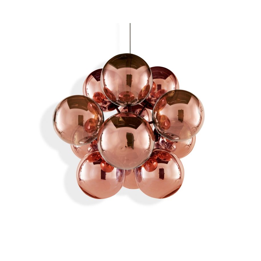 Globe Kupfer -Burst -Kronleuchter