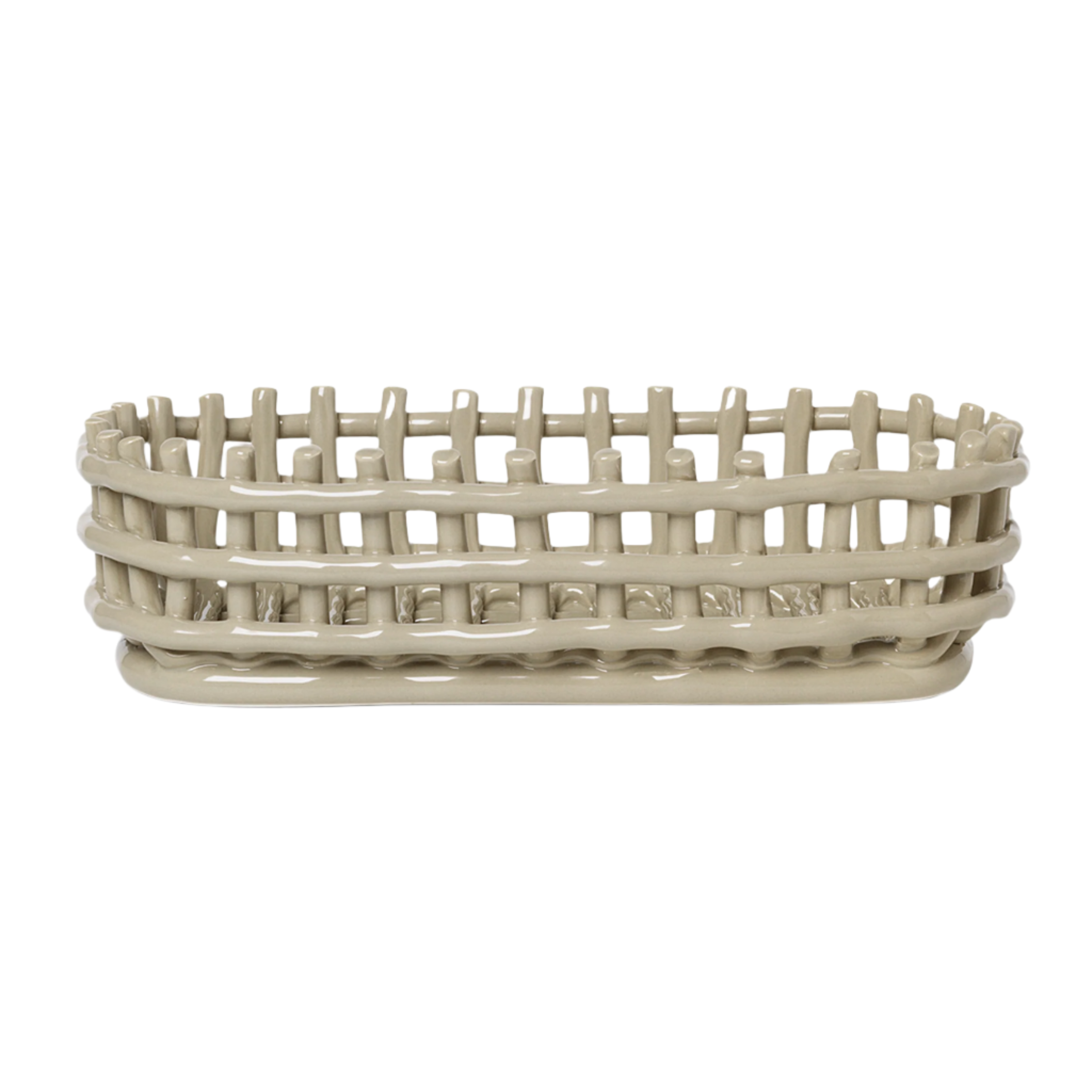Basket CERAMIC BASKET OVAL beige