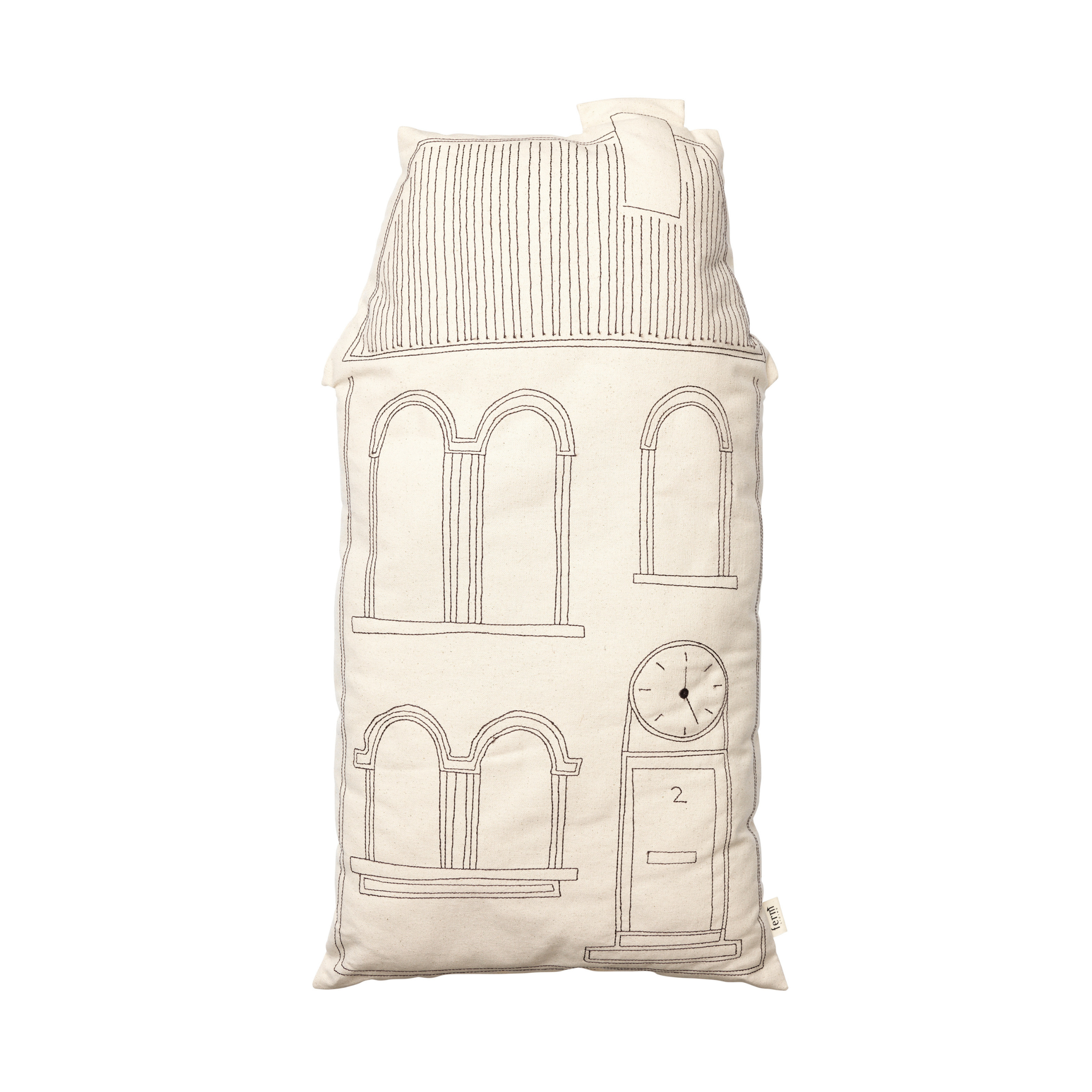ABODE CLOCK decorative pillow broken white