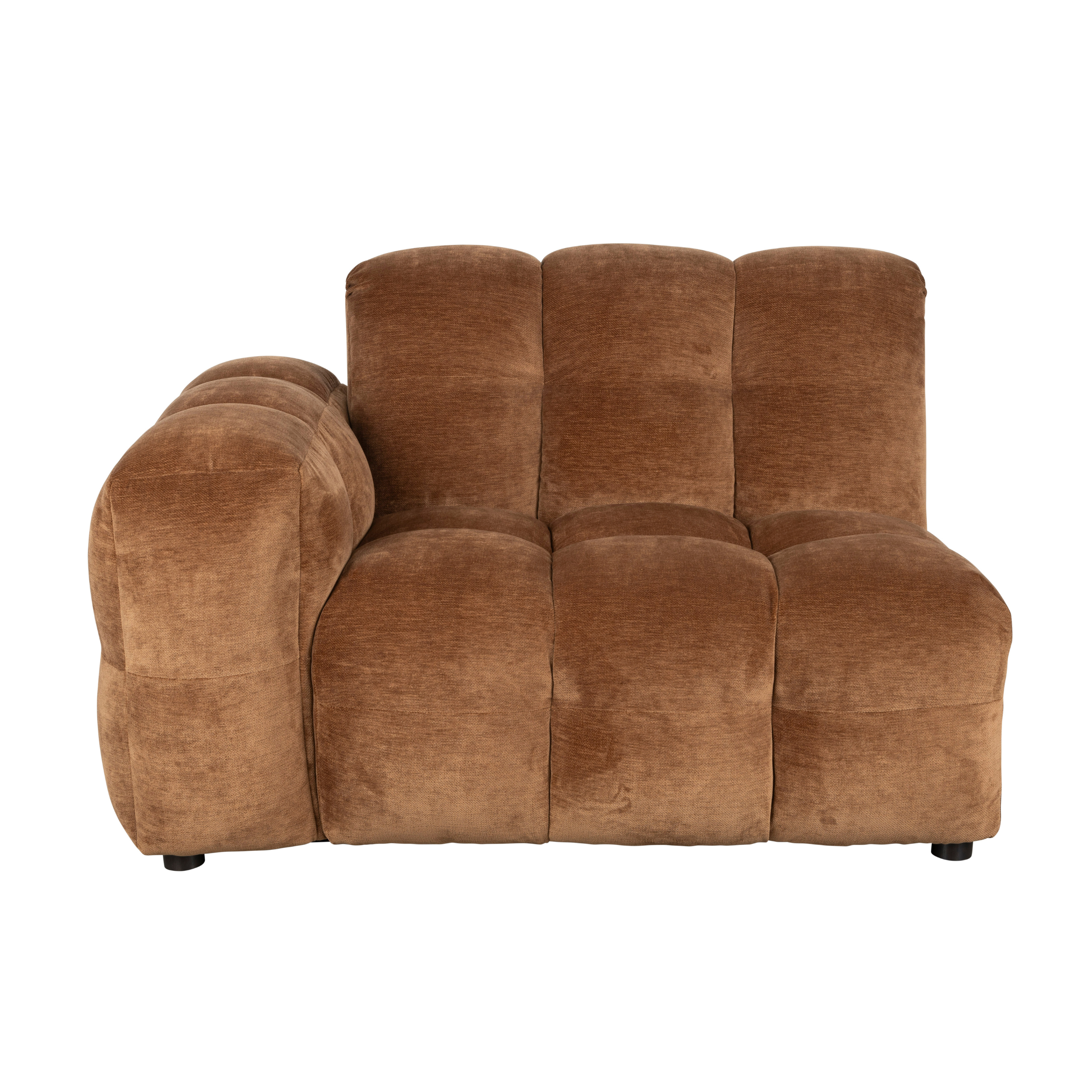 HACKMAN Modular Sofa - Left-End Element in Cognac Velvet